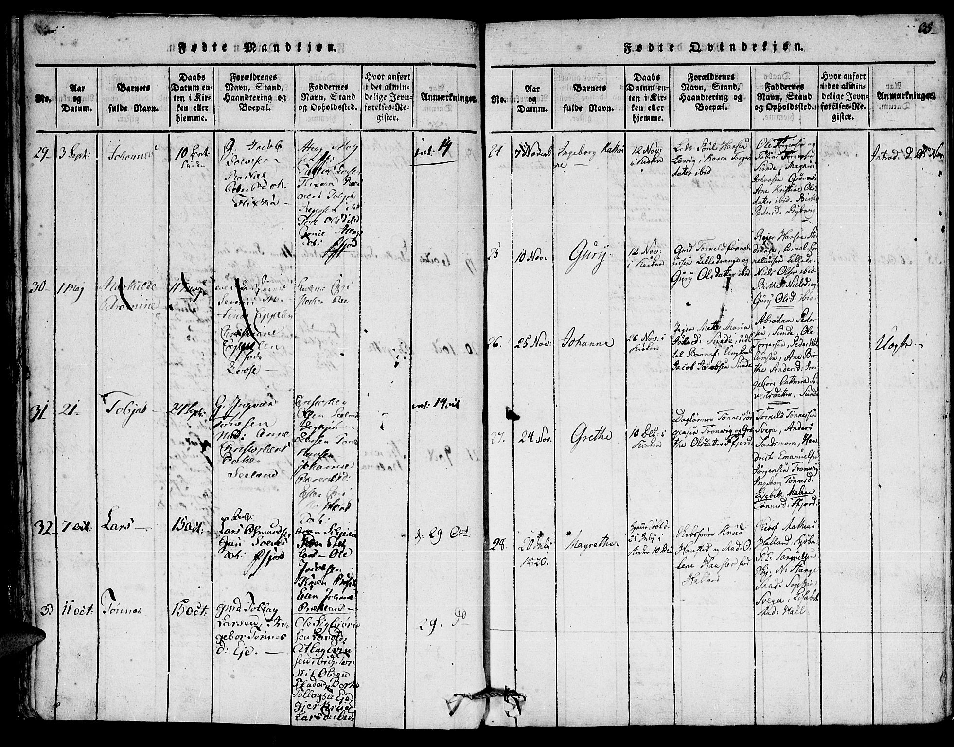 Flekkefjord sokneprestkontor, AV/SAK-1111-0012/F/Fa/Fac/L0002: Parish register (official) no. A 2, 1815-1826, p. 35