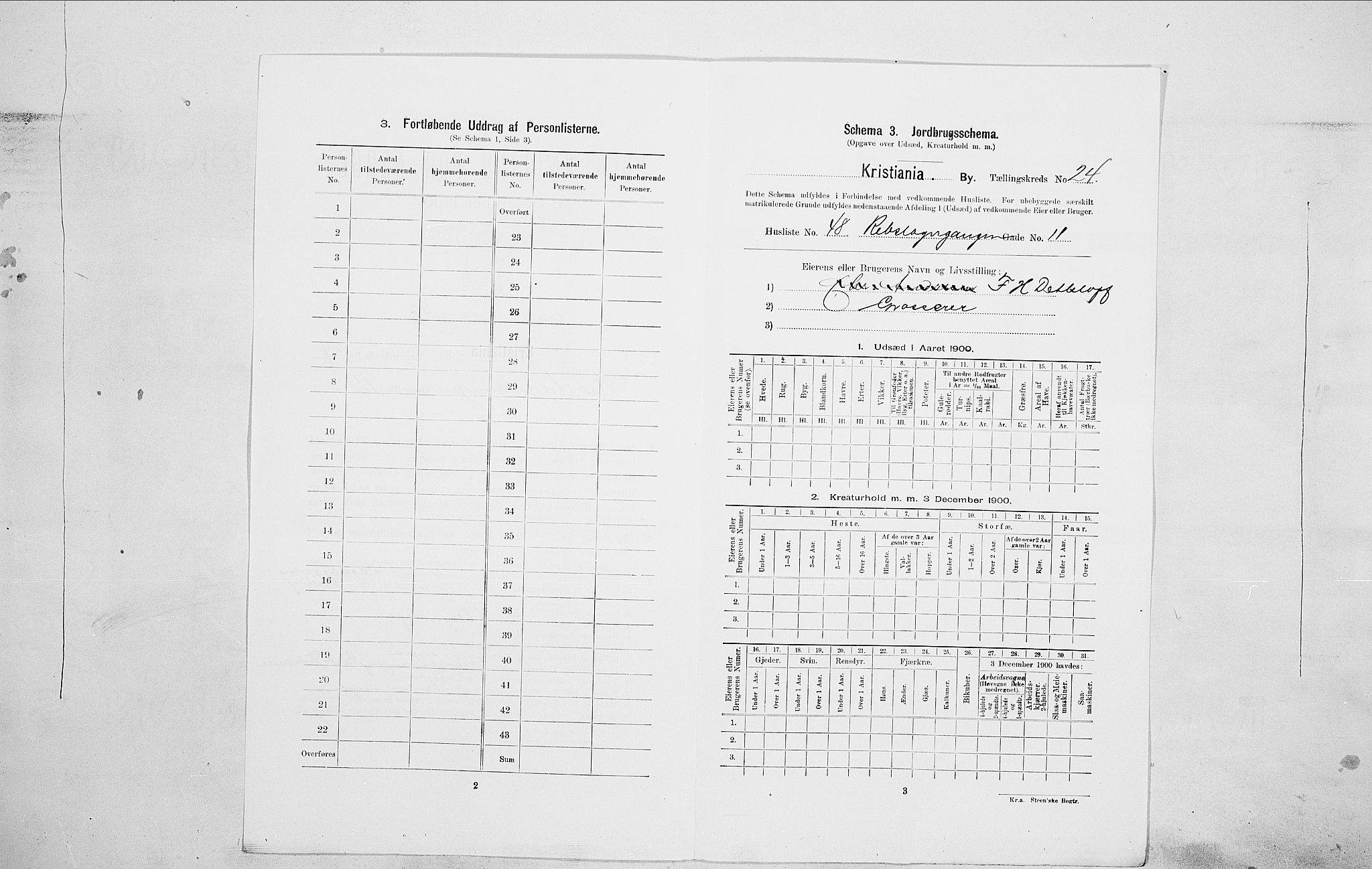 SAO, 1900 census for Kristiania, 1900, p. 74443