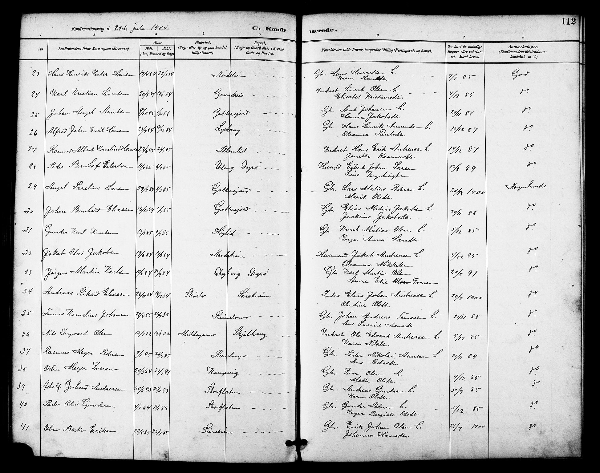 Tranøy sokneprestkontor, SATØ/S-1313/I/Ia/Iab/L0022klokker: Parish register (copy) no. 22, 1887-1912, p. 112
