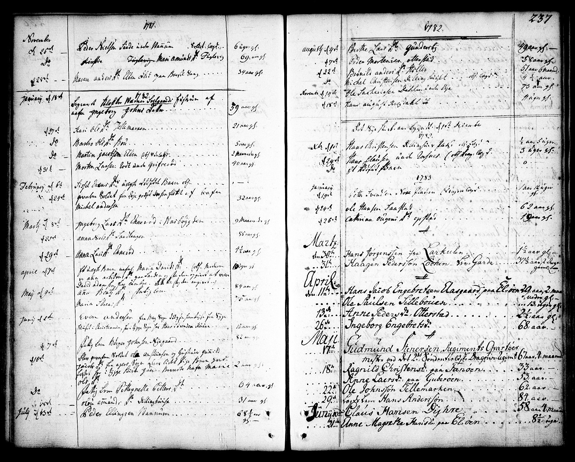 Rygge prestekontor Kirkebøker, SAO/A-10084b/F/Fa/L0002: Parish register (official) no. 2, 1771-1814, p. 237