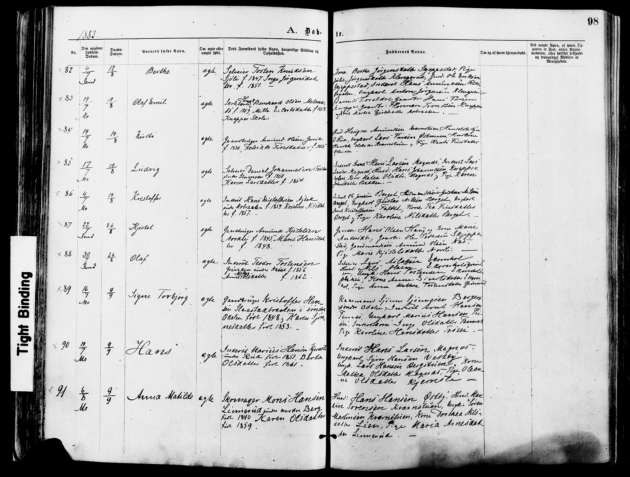 Nord-Odal prestekontor, AV/SAH-PREST-032/H/Ha/Haa/L0005: Parish register (official) no. 5, 1874-1885, p. 98