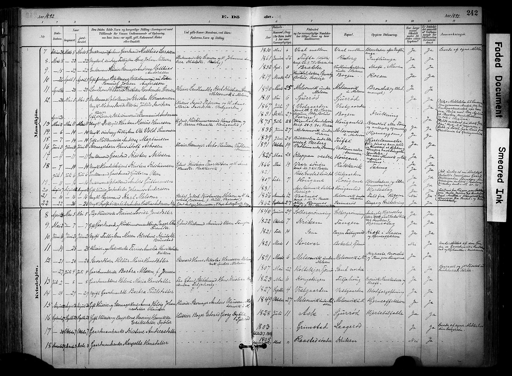 Stokke kirkebøker, AV/SAKO-A-320/F/Fa/L0010: Parish register (official) no. I 10, 1884-1903, p. 242