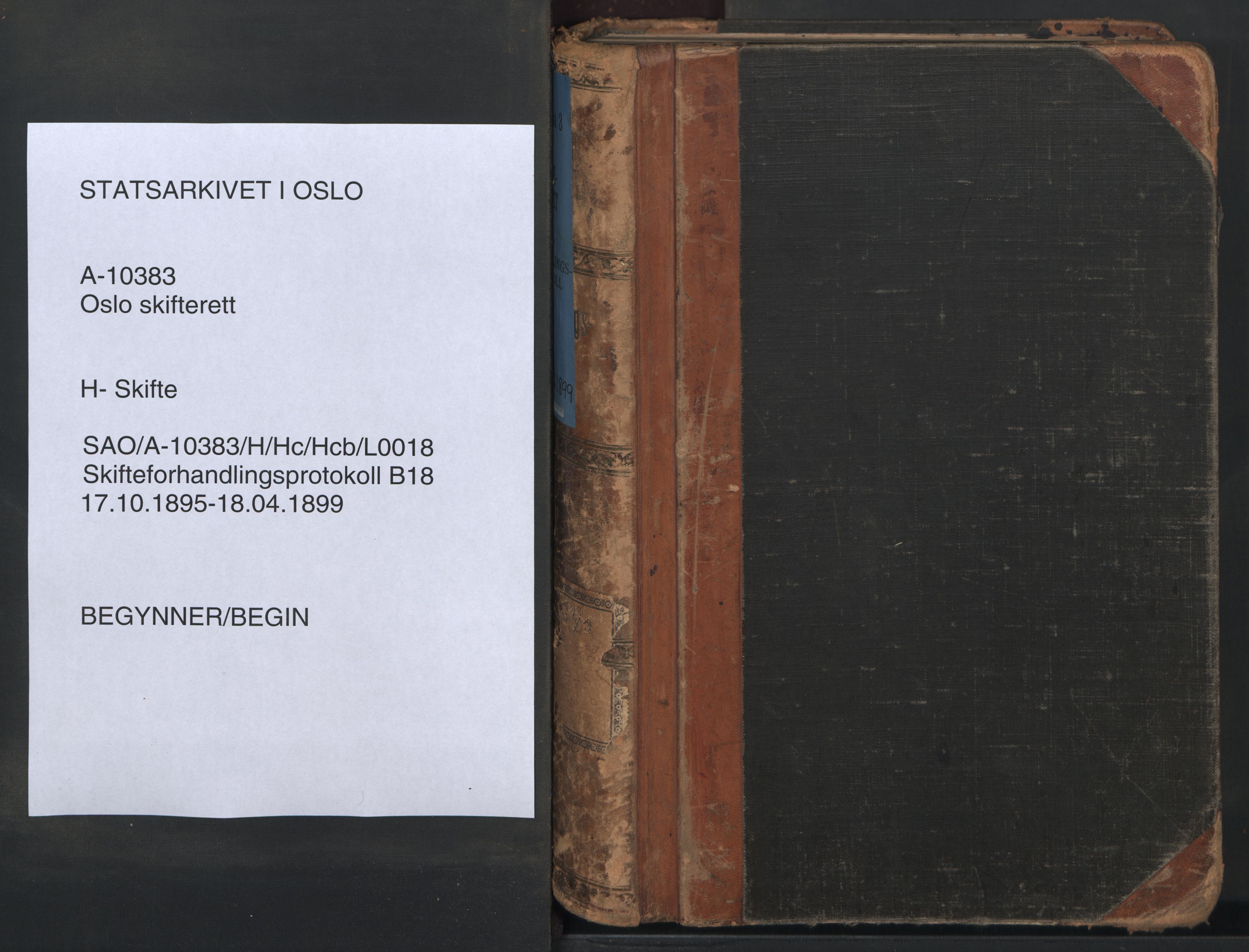Oslo skifterett, SAO/A-10383/H/Hc/Hcb/L0018: Skifteforhandlingsprotokoll, 1895-1899