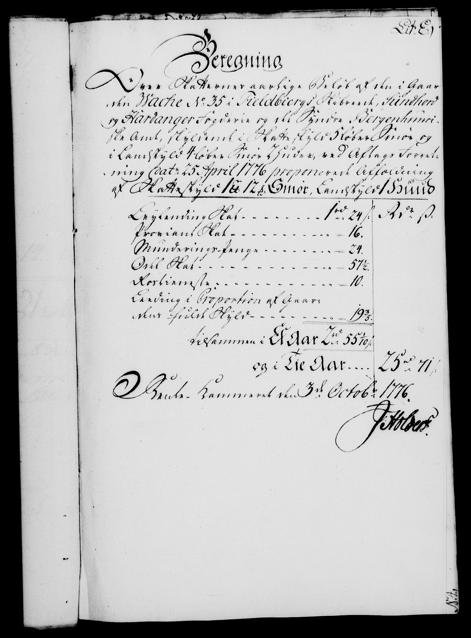 Rentekammeret, Kammerkanselliet, AV/RA-EA-3111/G/Gf/Gfa/L0058: Norsk relasjons- og resolusjonsprotokoll (merket RK 52.58), 1776, p. 188