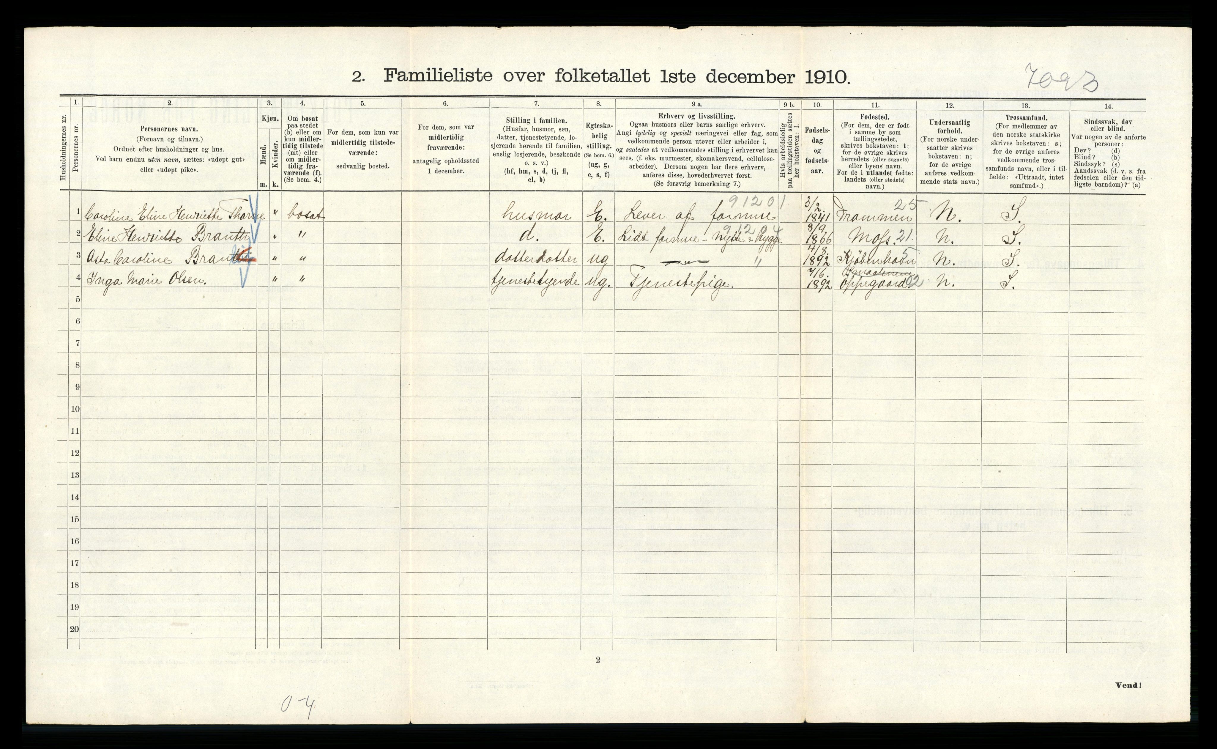 RA, 1910 census for Kristiania, 1910, p. 57240