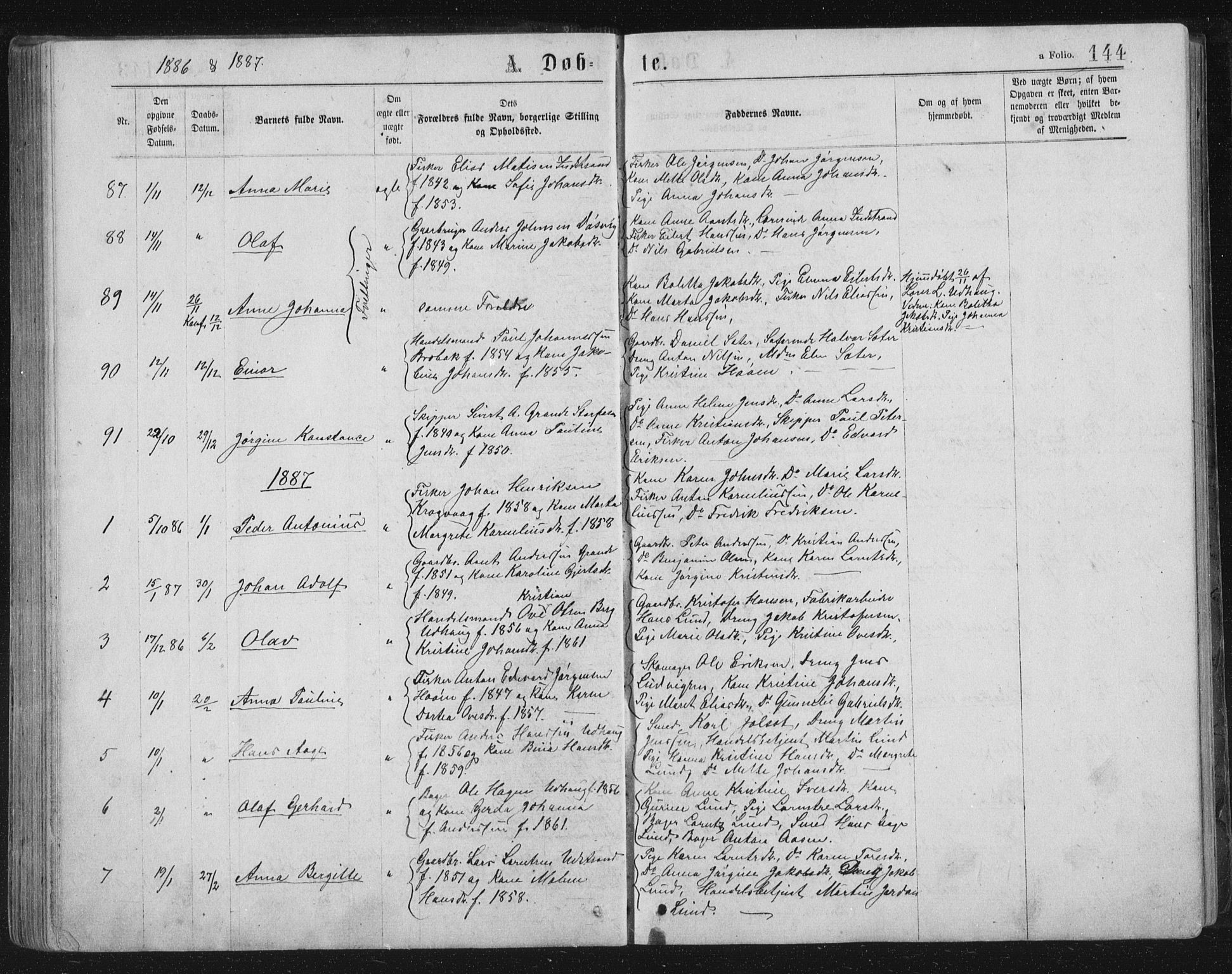 Ministerialprotokoller, klokkerbøker og fødselsregistre - Sør-Trøndelag, SAT/A-1456/659/L0745: Parish register (copy) no. 659C02, 1869-1892, p. 144