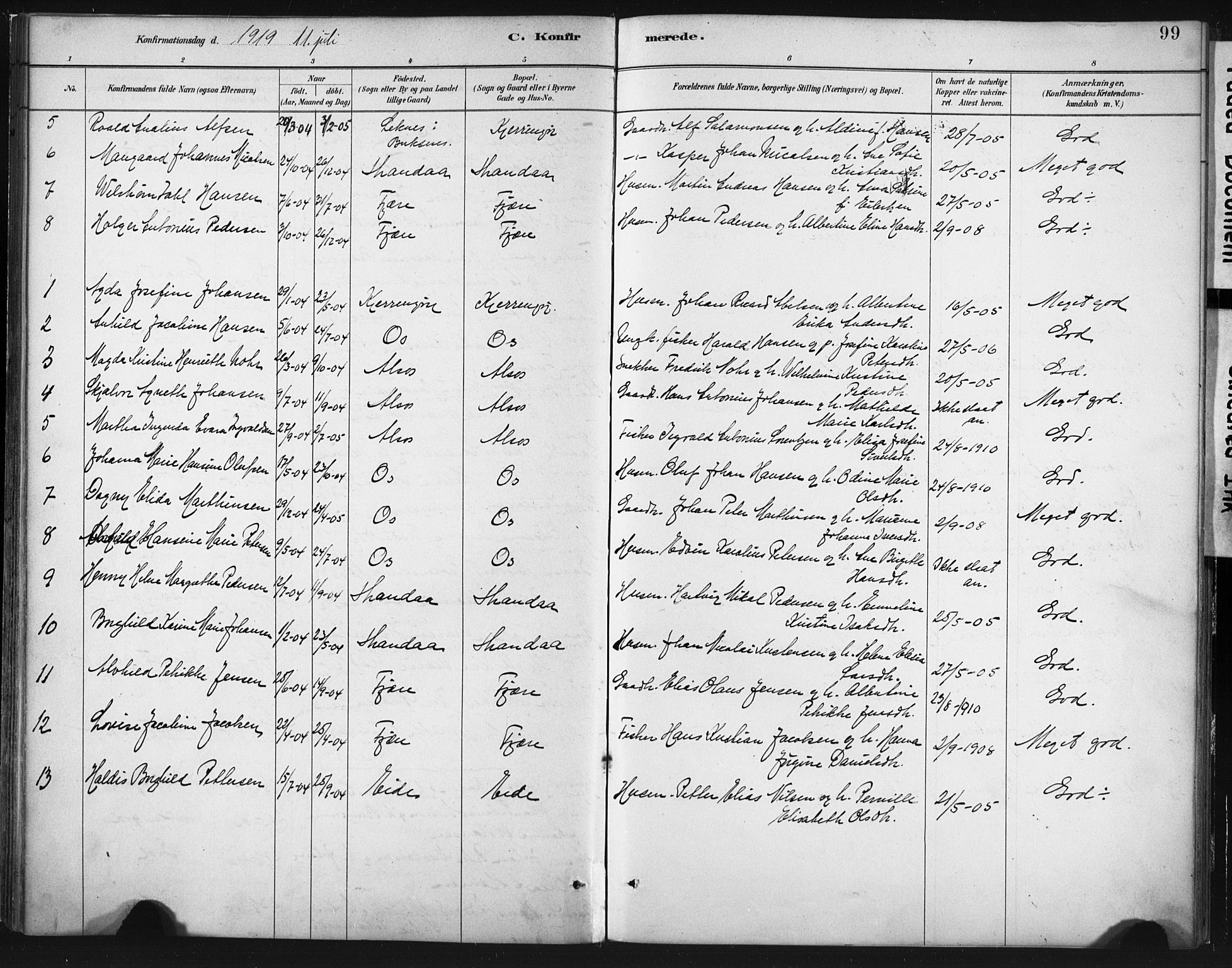 Ministerialprotokoller, klokkerbøker og fødselsregistre - Nordland, AV/SAT-A-1459/803/L0071: Parish register (official) no. 803A01, 1881-1897, p. 99