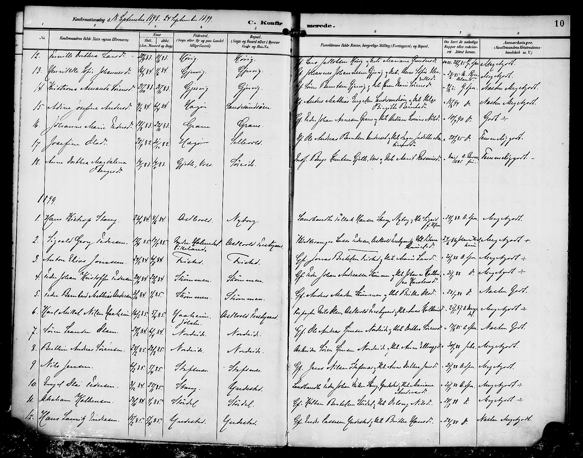 Askvoll sokneprestembete, AV/SAB-A-79501/H/Haa/Haab/L0001: Parish register (official) no. B 1, 1896-1920, p. 10