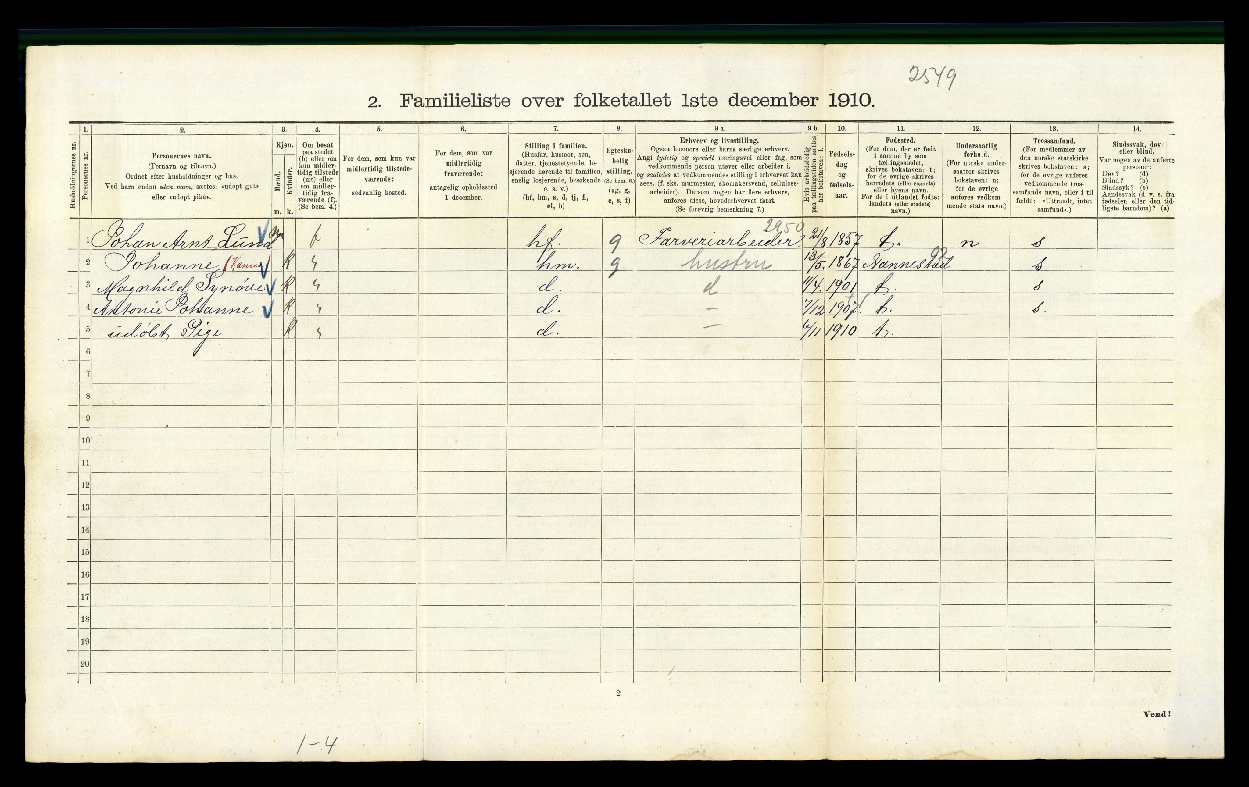 RA, 1910 census for Kristiania, 1910, p. 50138