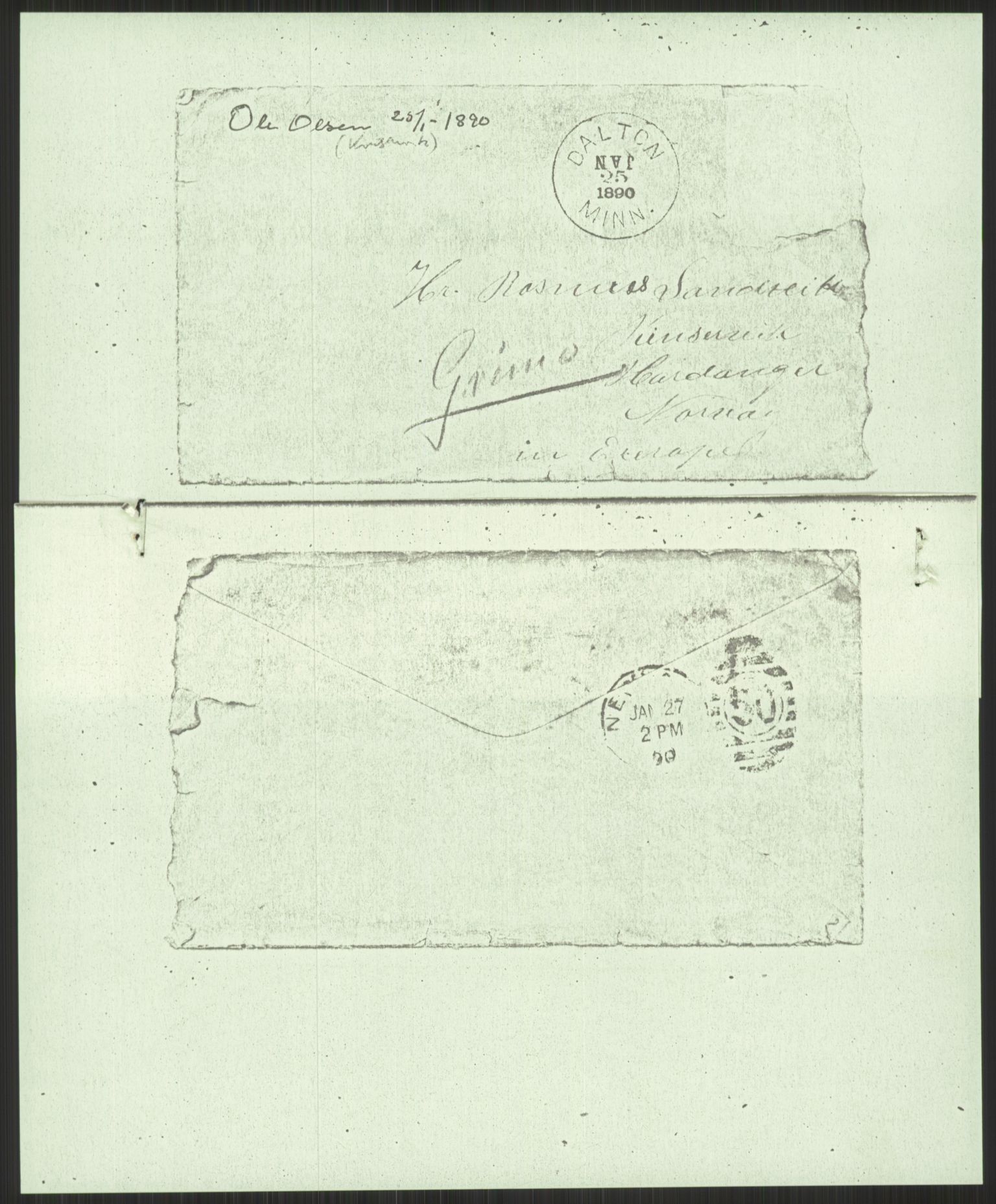 Samlinger til kildeutgivelse, Amerikabrevene, AV/RA-EA-4057/F/L0032: Innlån fra Hordaland: Nesheim - Øverland, 1838-1914, p. 545