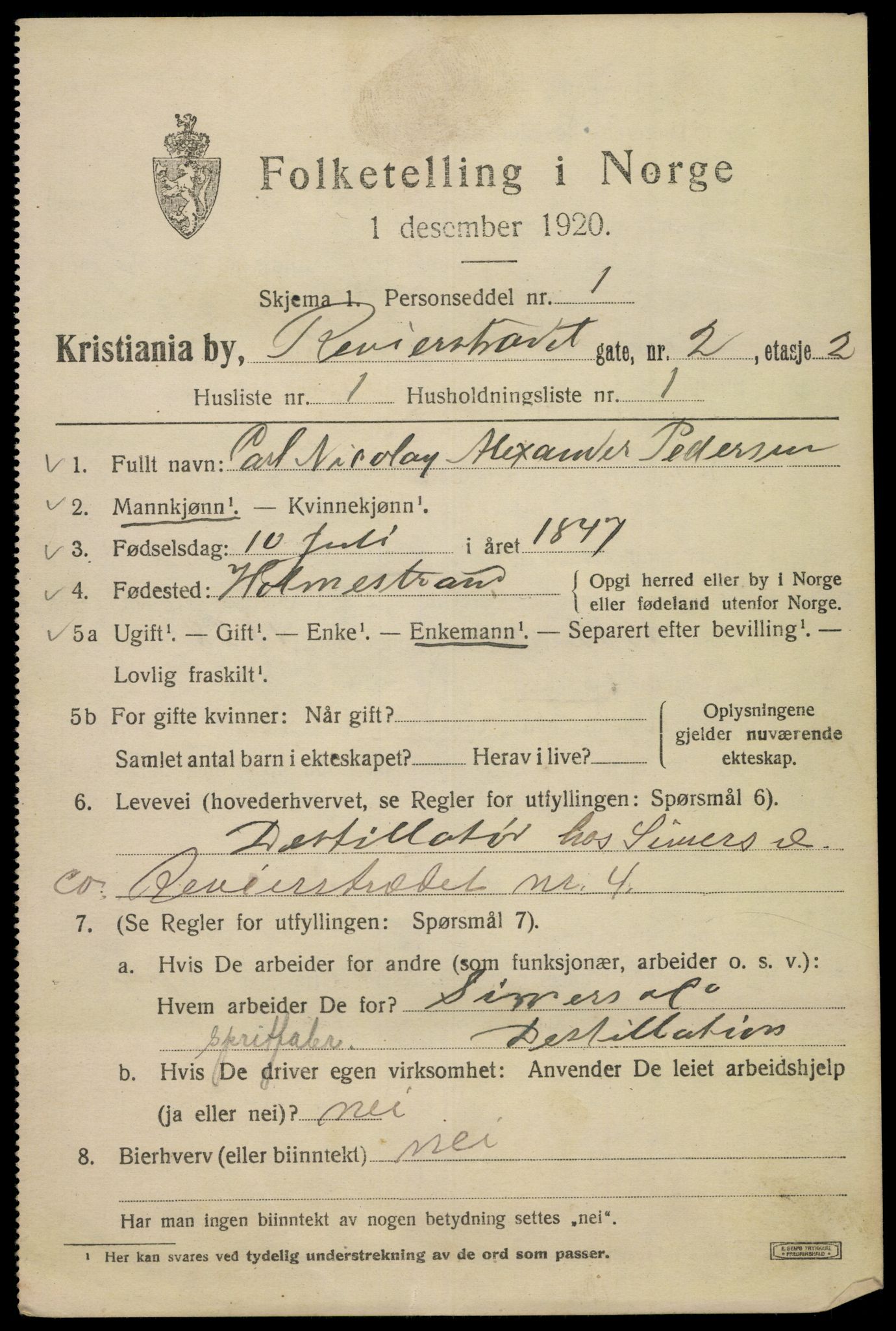 SAO, 1920 census for Kristiania, 1920, p. 461871
