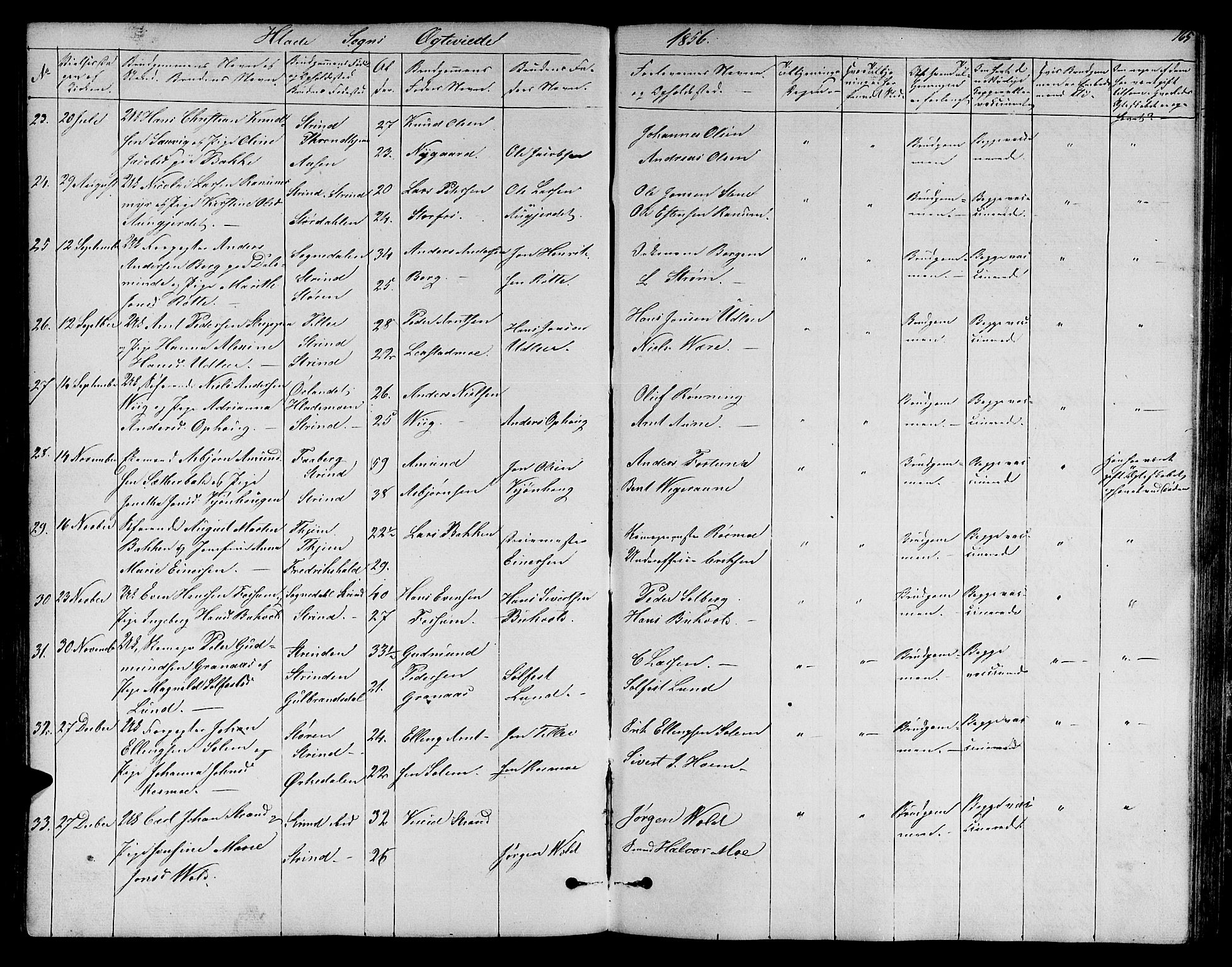 Ministerialprotokoller, klokkerbøker og fødselsregistre - Sør-Trøndelag, SAT/A-1456/606/L0310: Parish register (copy) no. 606C06, 1850-1859, p. 165
