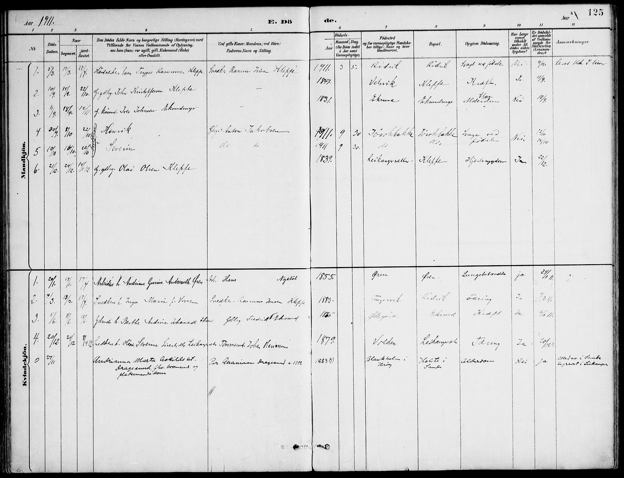 Ministerialprotokoller, klokkerbøker og fødselsregistre - Møre og Romsdal, AV/SAT-A-1454/508/L0095: Parish register (official) no. 508A02, 1887-1920, p. 125