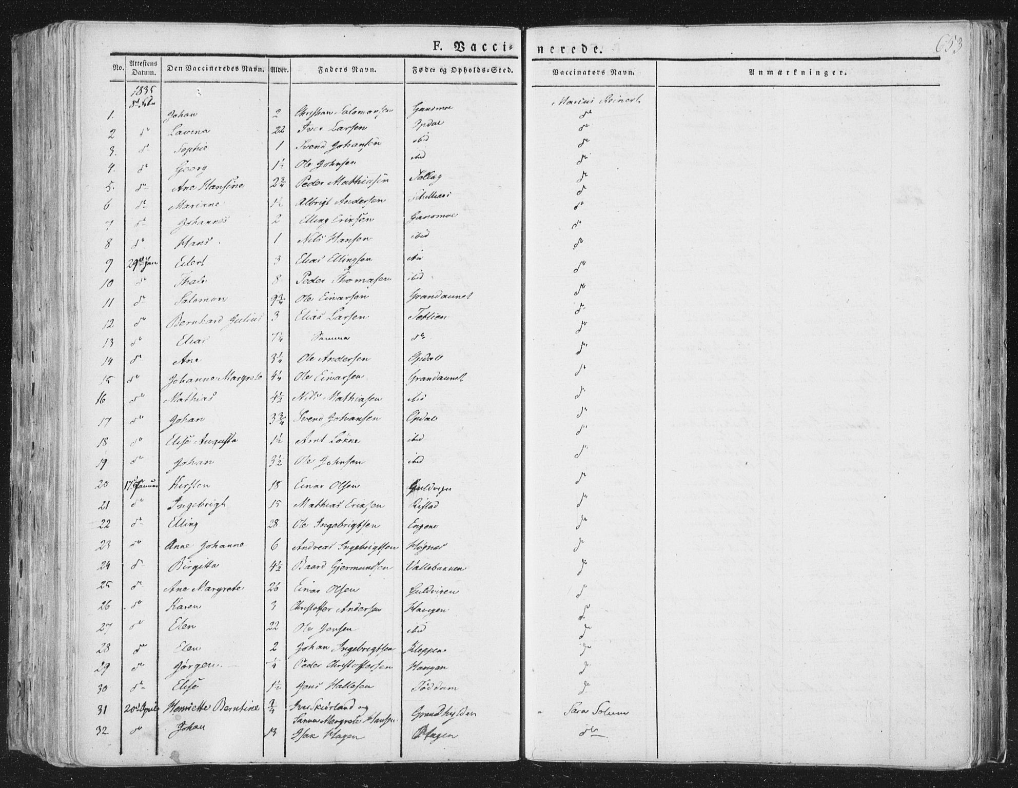 Ministerialprotokoller, klokkerbøker og fødselsregistre - Nord-Trøndelag, AV/SAT-A-1458/764/L0552: Parish register (official) no. 764A07b, 1824-1865, p. 653