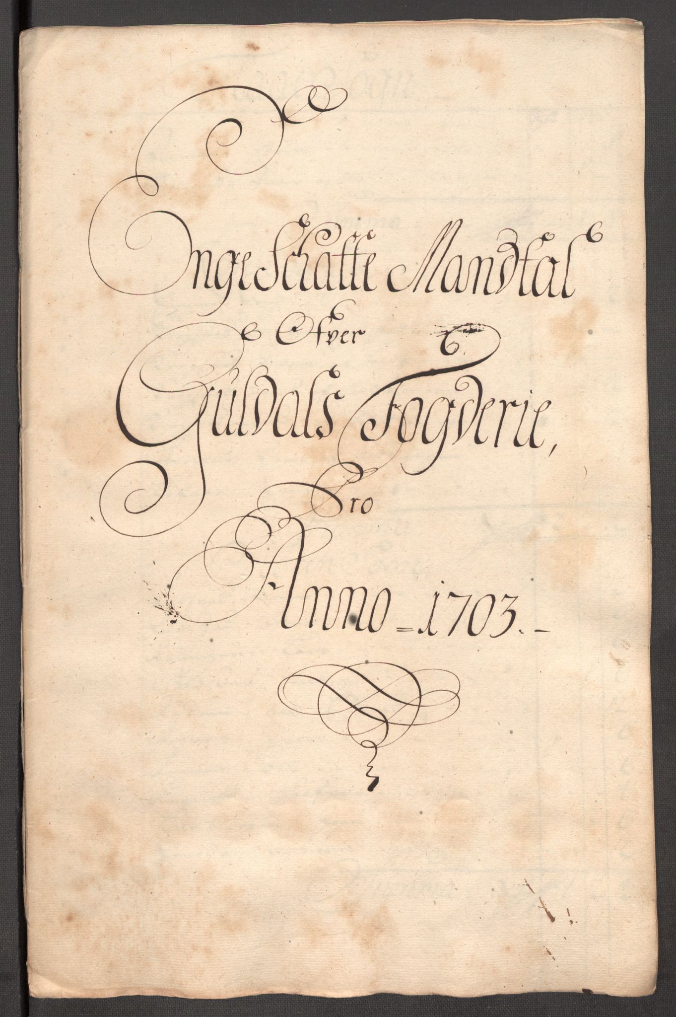Rentekammeret inntil 1814, Reviderte regnskaper, Fogderegnskap, RA/EA-4092/R60/L3953: Fogderegnskap Orkdal og Gauldal, 1703, p. 317