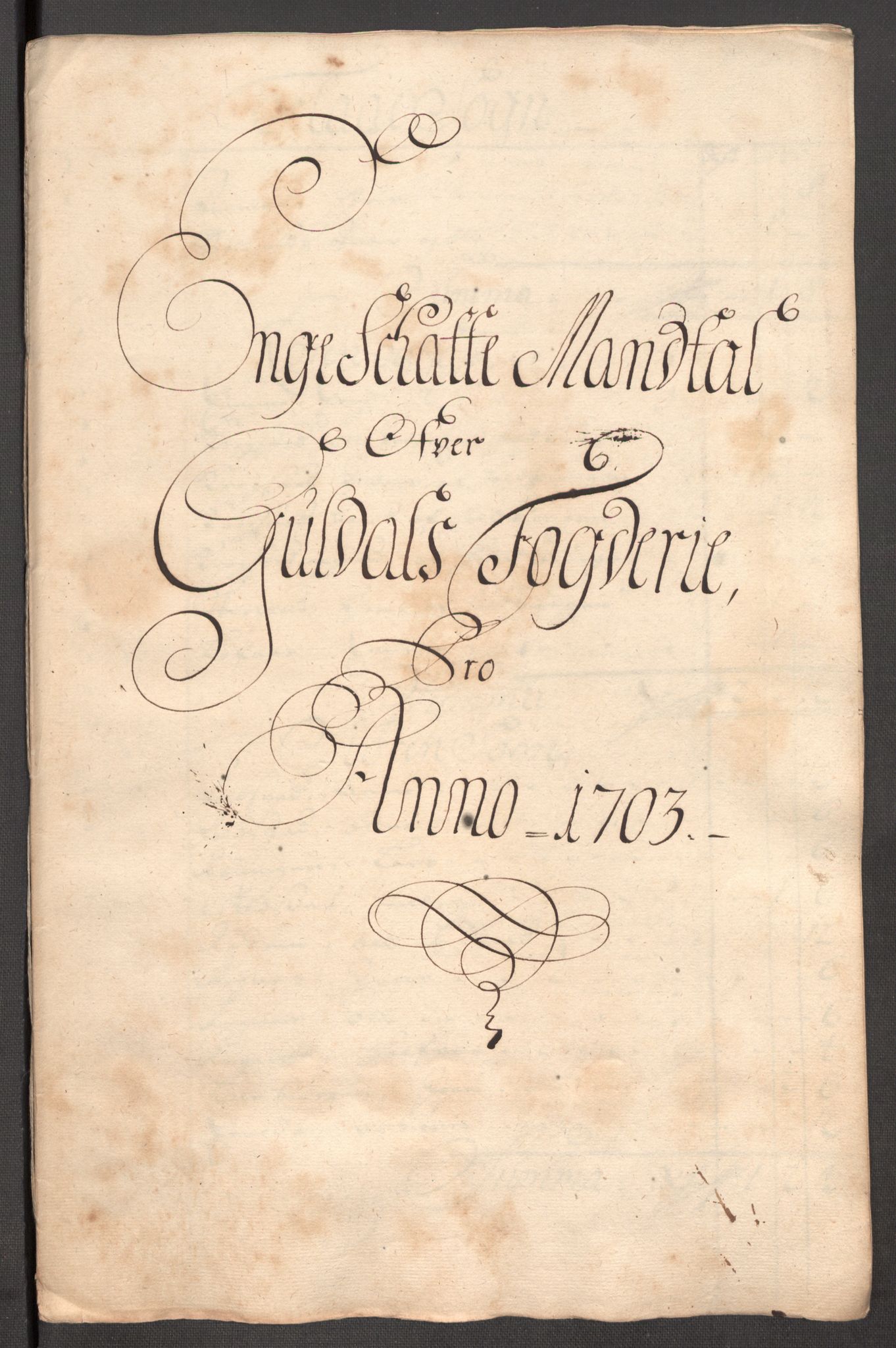 Rentekammeret inntil 1814, Reviderte regnskaper, Fogderegnskap, AV/RA-EA-4092/R60/L3953: Fogderegnskap Orkdal og Gauldal, 1703, p. 317
