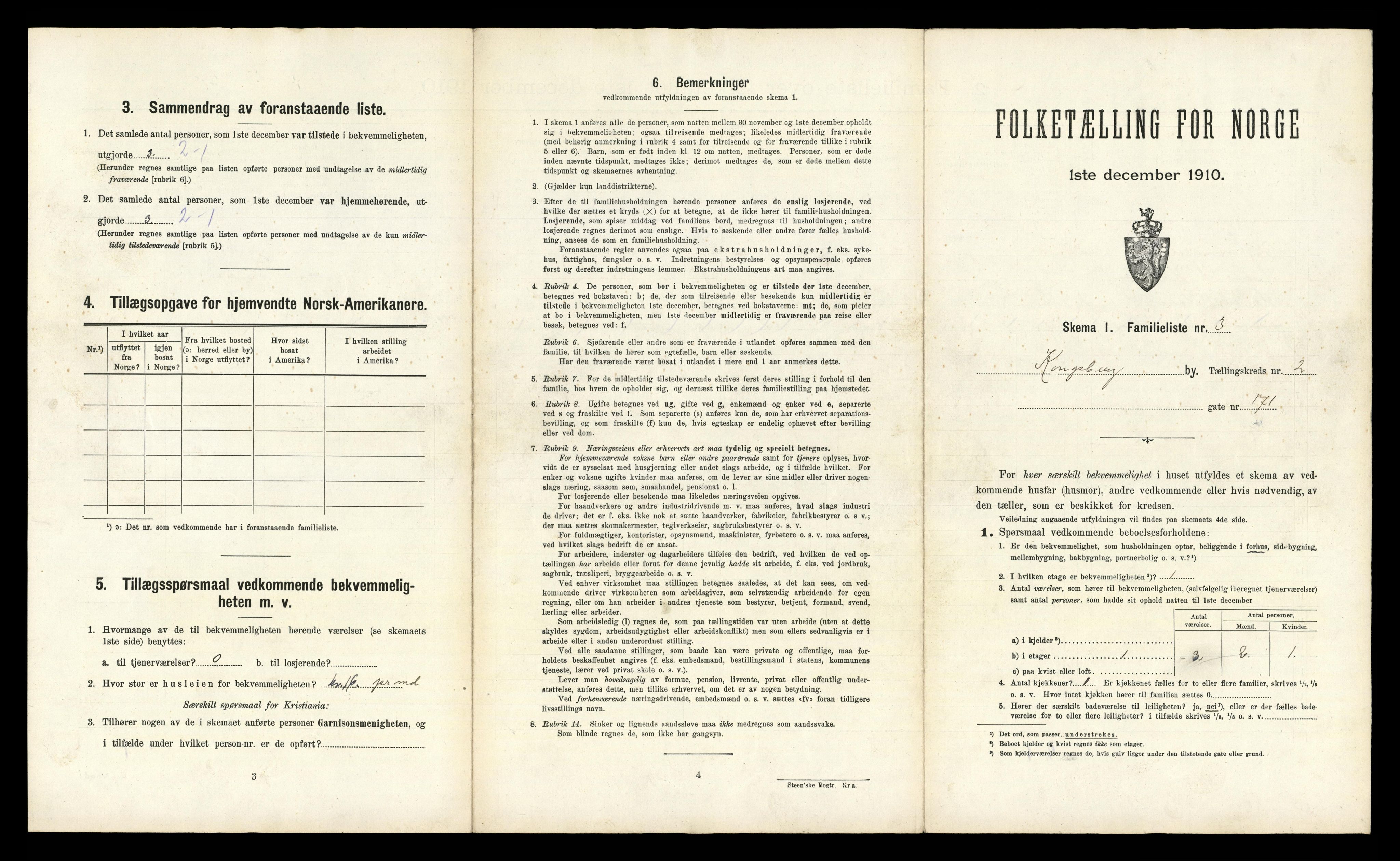 RA, 1910 census for Kongsberg, 1910, p. 392