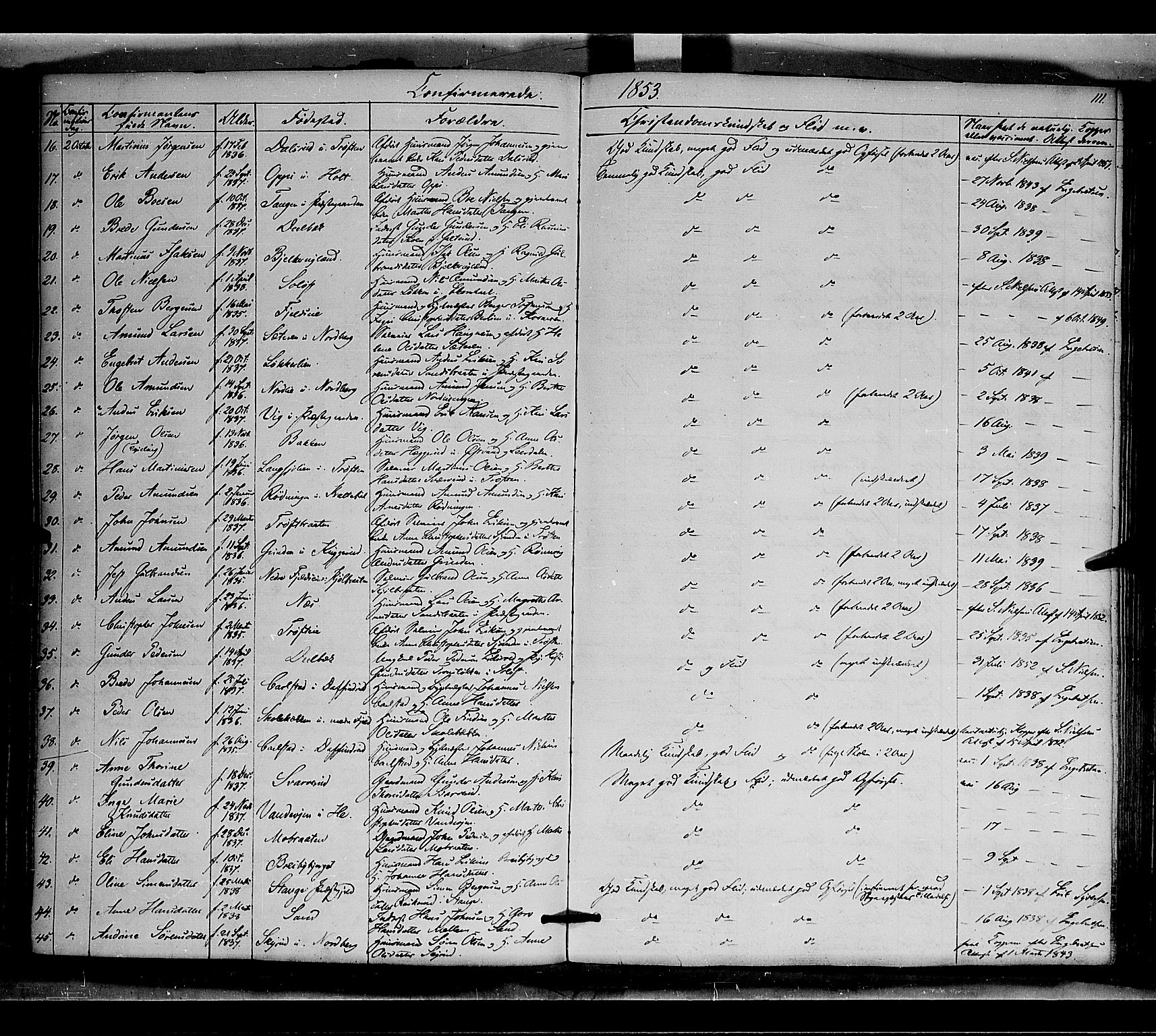 Nord-Odal prestekontor, AV/SAH-PREST-032/H/Ha/Haa/L0003: Parish register (official) no. 3, 1851-1865, p. 111