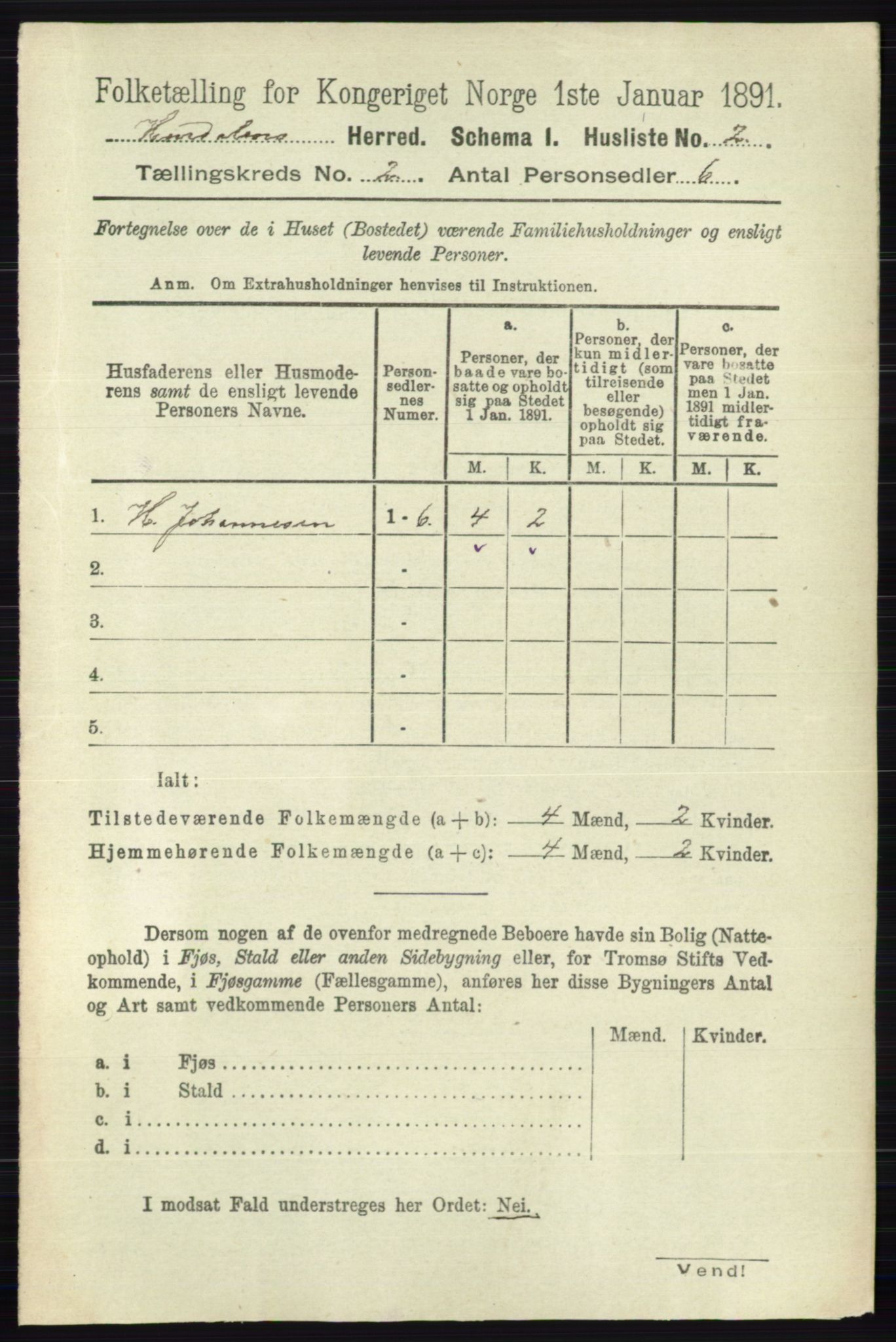 RA, 1891 census for 0239 Hurdal, 1891, p. 444