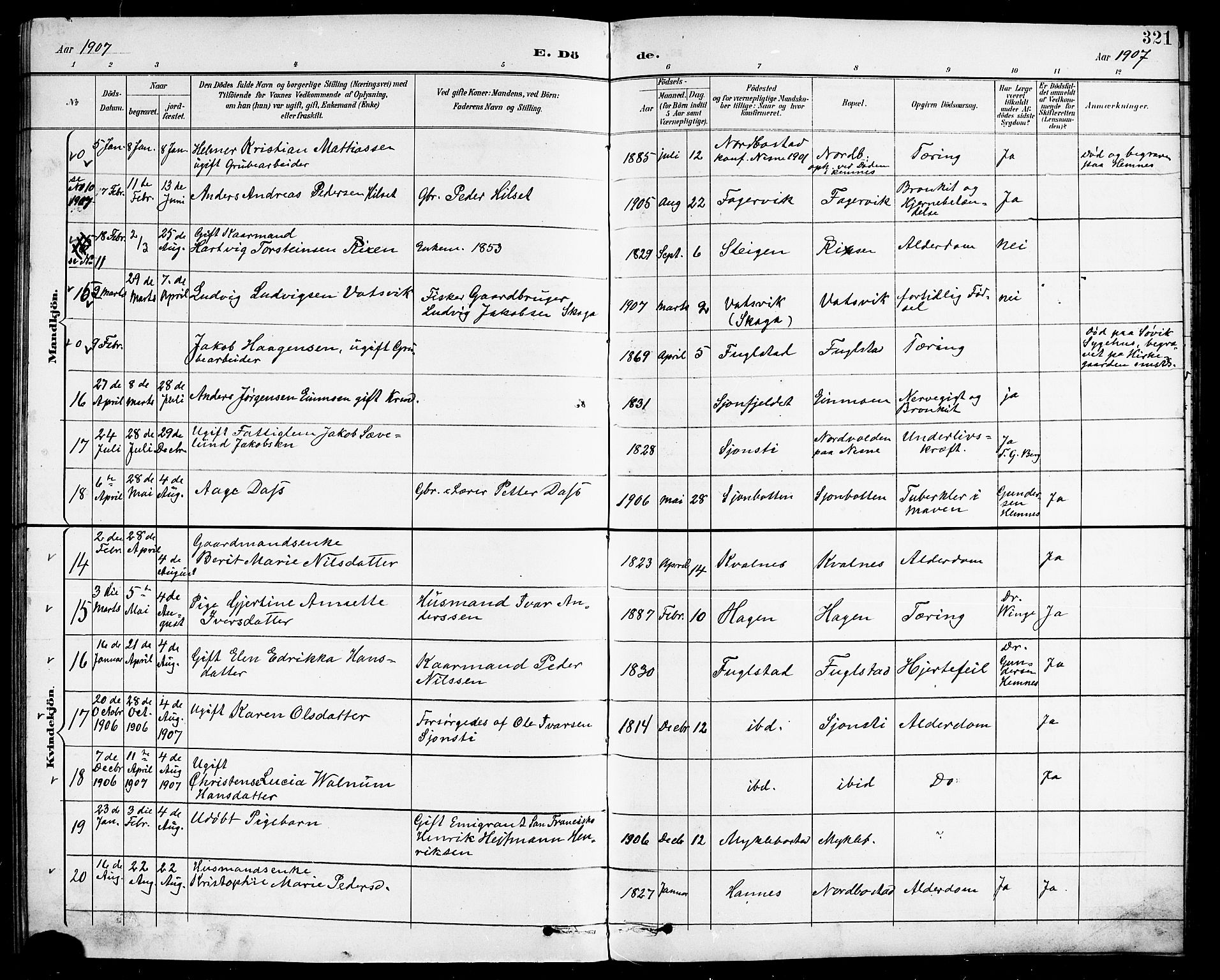 Ministerialprotokoller, klokkerbøker og fødselsregistre - Nordland, AV/SAT-A-1459/838/L0559: Parish register (copy) no. 838C06, 1893-1910, p. 321