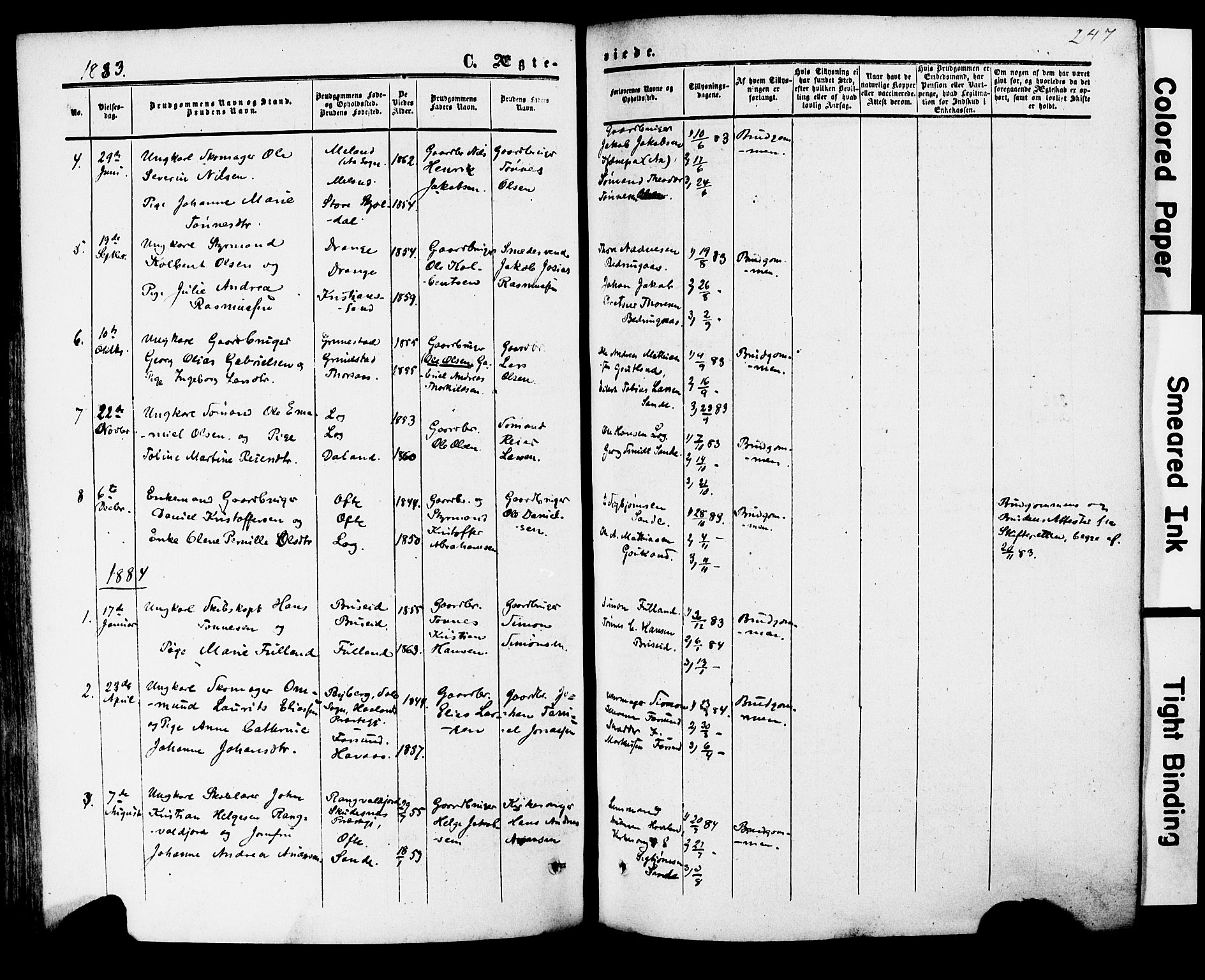 Herad sokneprestkontor, SAK/1111-0018/F/Fa/Faa/L0005: Parish register (official) no. A 5, 1853-1886, p. 247