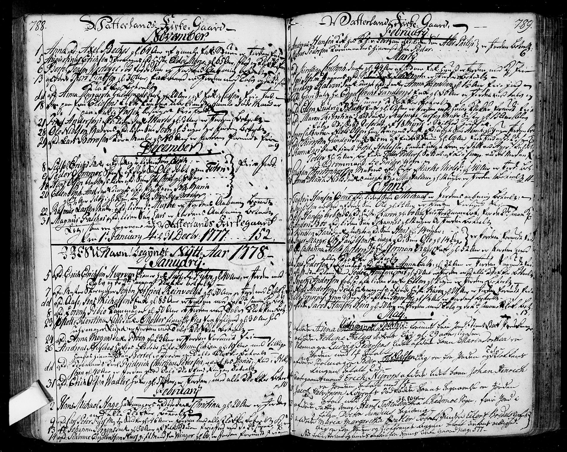 Oslo domkirke Kirkebøker, SAO/A-10752/F/Fa/L0004: Parish register (official) no. 4, 1743-1786, p. 788-789