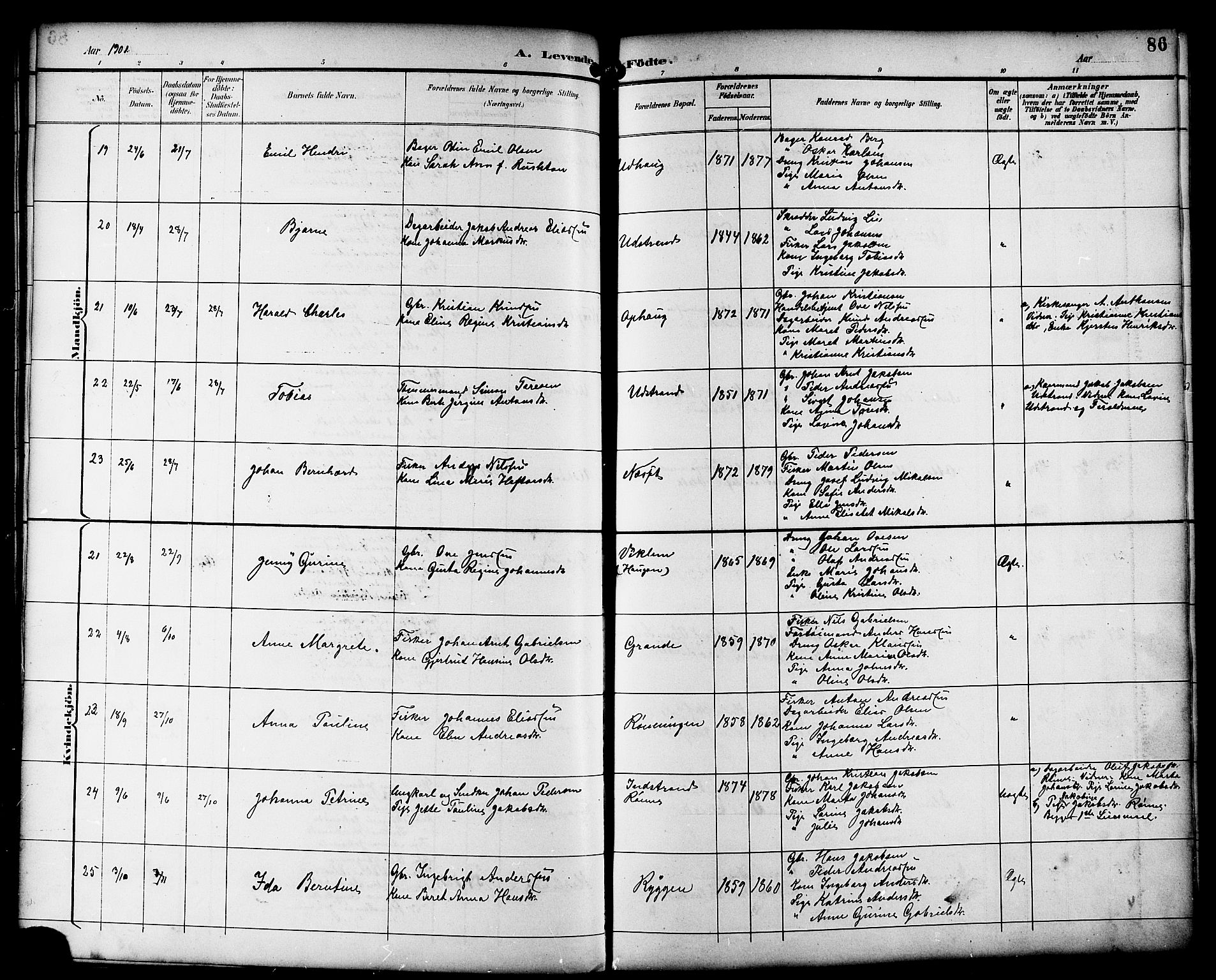 Ministerialprotokoller, klokkerbøker og fødselsregistre - Sør-Trøndelag, AV/SAT-A-1456/659/L0746: Parish register (copy) no. 659C03, 1893-1912, p. 86