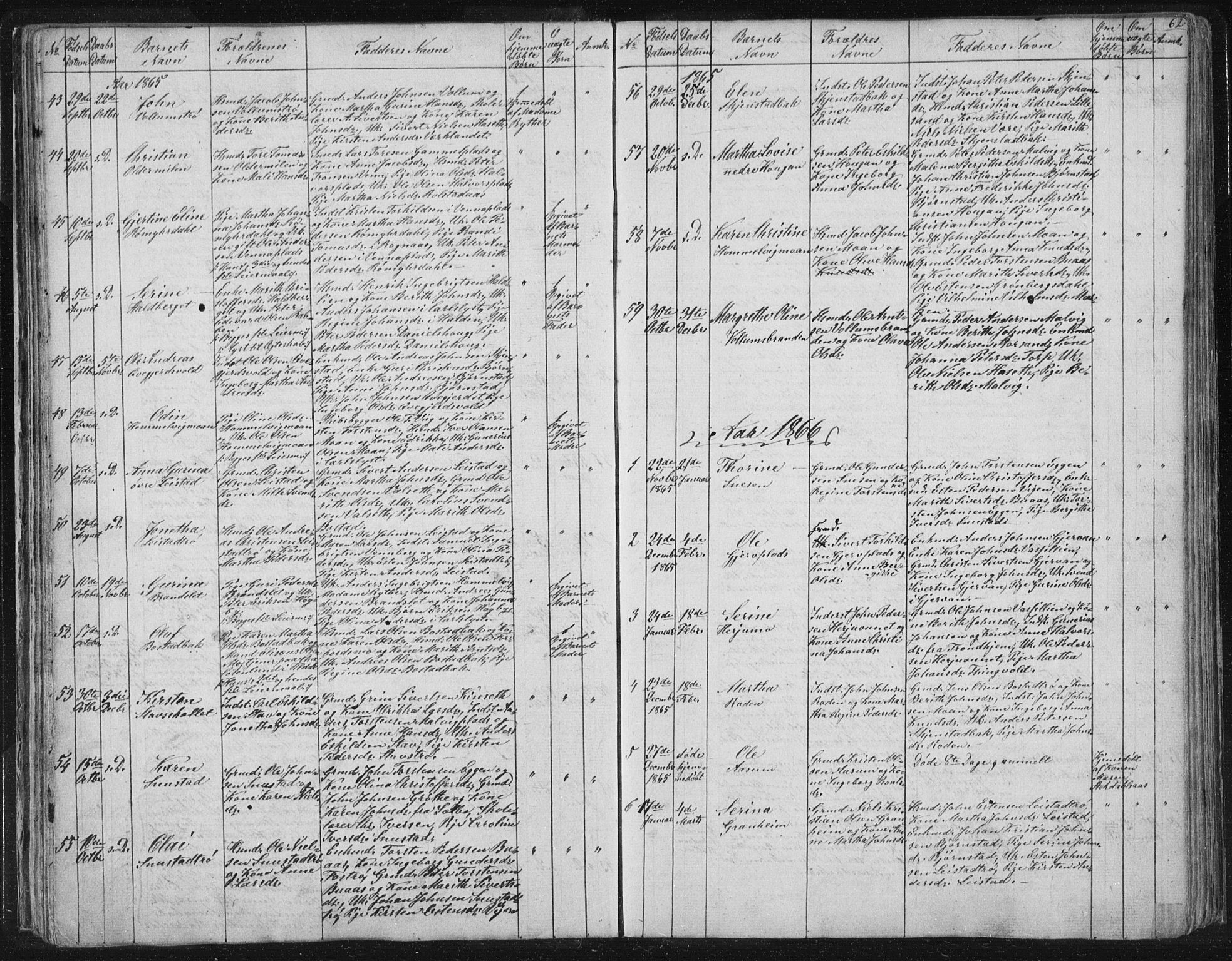 Ministerialprotokoller, klokkerbøker og fødselsregistre - Sør-Trøndelag, SAT/A-1456/616/L0406: Parish register (official) no. 616A03, 1843-1879, p. 62