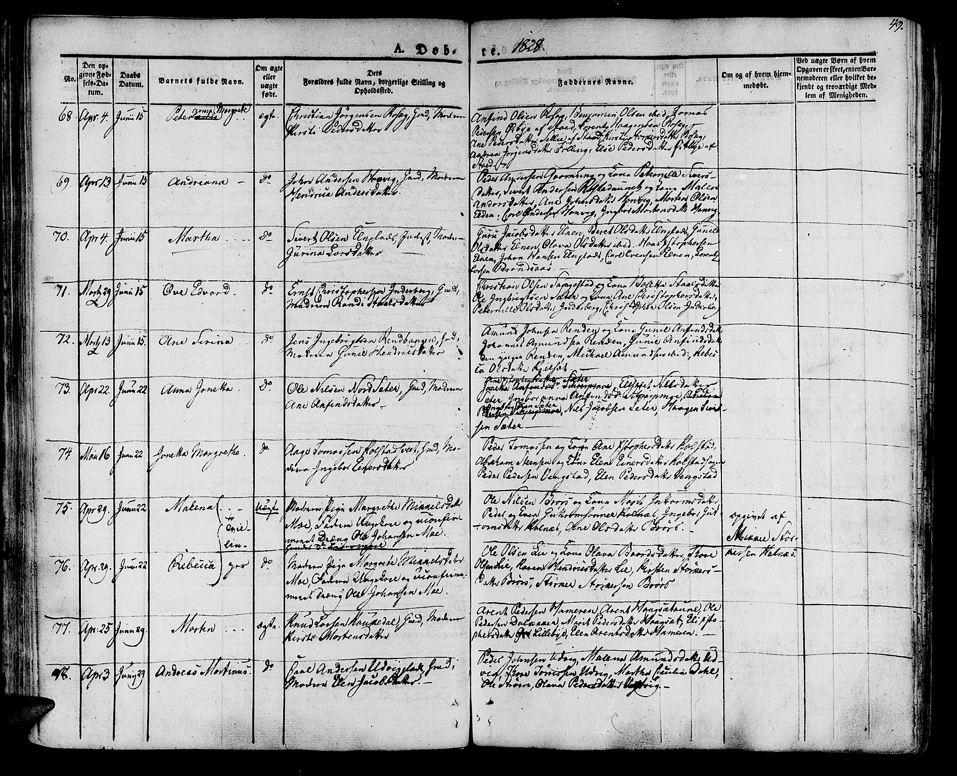 Ministerialprotokoller, klokkerbøker og fødselsregistre - Nord-Trøndelag, AV/SAT-A-1458/741/L0390: Parish register (official) no. 741A04, 1822-1836, p. 49