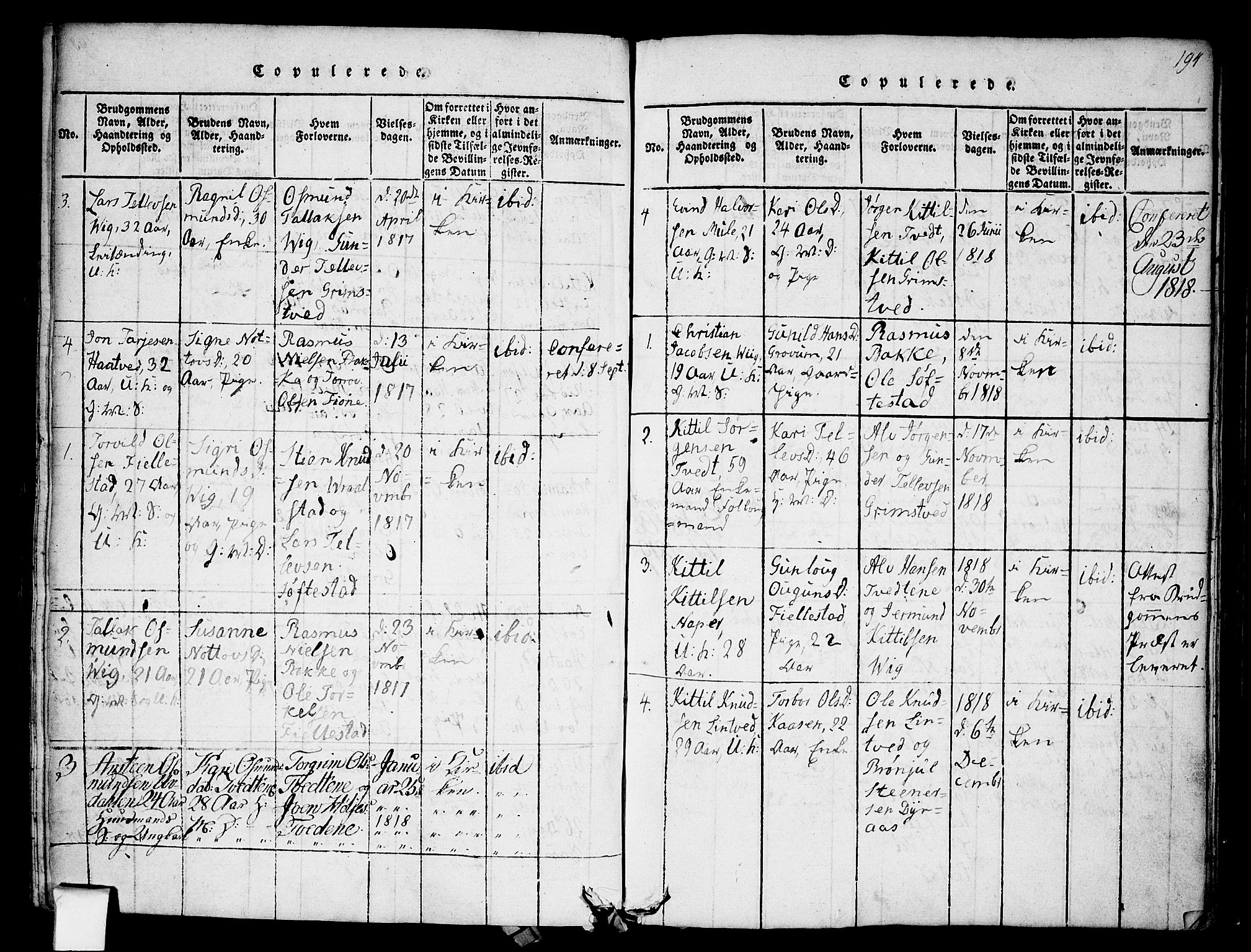 Nissedal kirkebøker, SAKO/A-288/F/Fa/L0002: Parish register (official) no. I 2, 1814-1845, p. 194