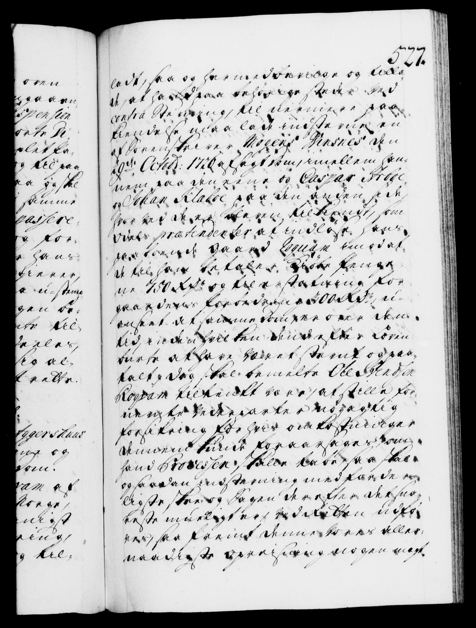 Danske Kanselli 1572-1799, AV/RA-EA-3023/F/Fc/Fca/Fcaa/L0025: Norske registre, 1726-1728, p. 527a