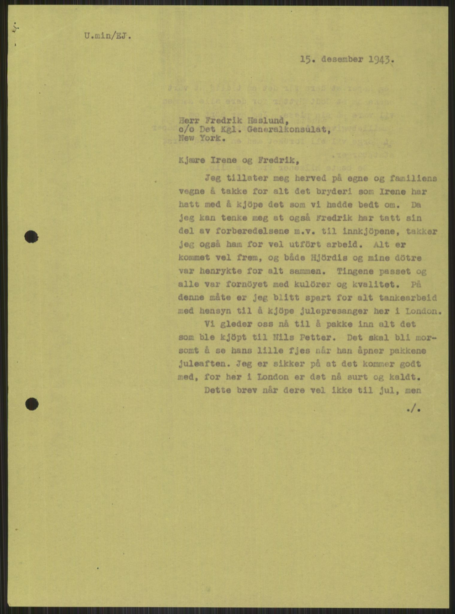 Lie, Trygve, AV/RA-PA-1407/D/L0006: Blandet og privat korrespondanse., 1941-1960, p. 243