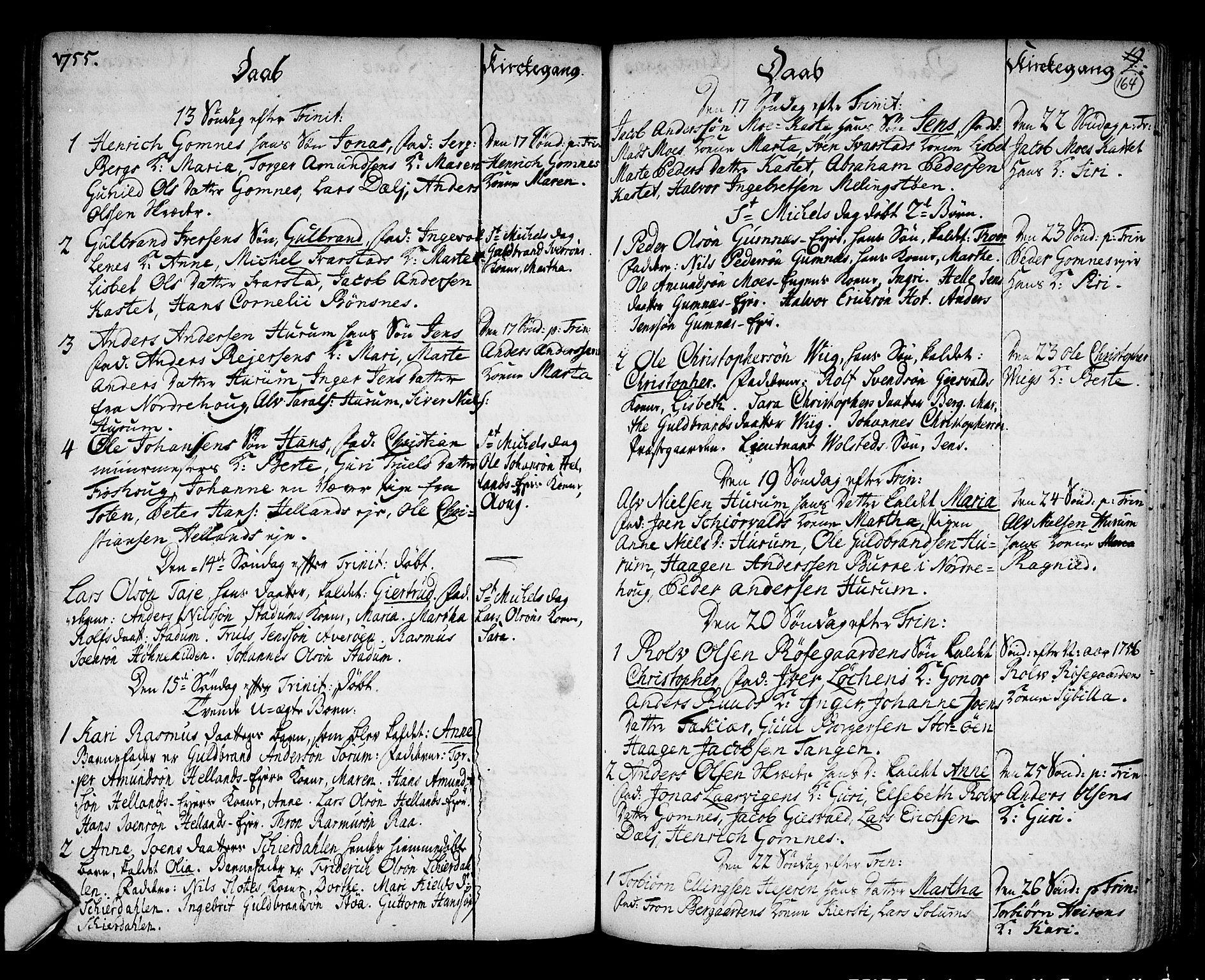 Hole kirkebøker, SAKO/A-228/F/Fa/L0001: Parish register (official) no. I 1, 1716-1765, p. 164
