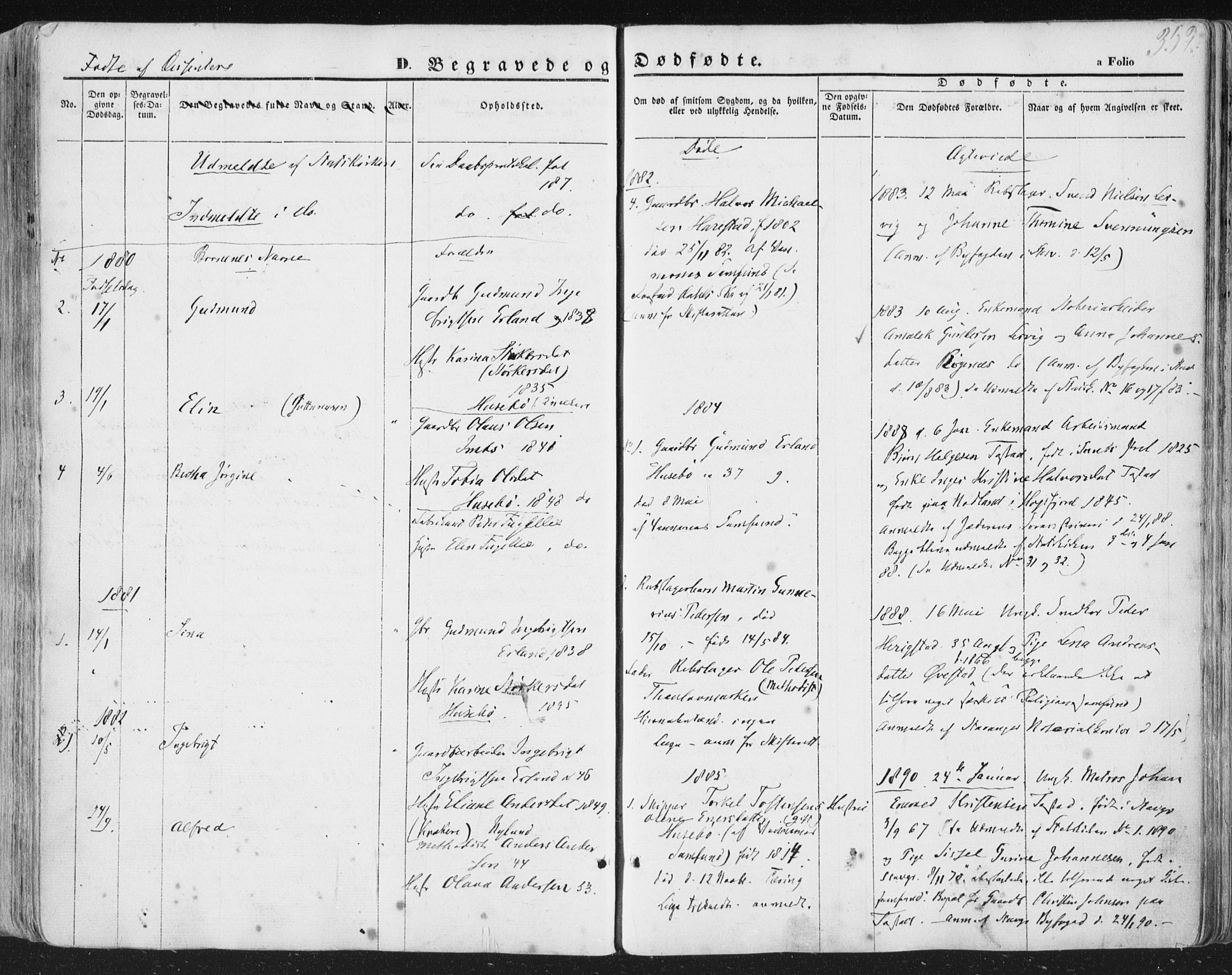 Hetland sokneprestkontor, AV/SAST-A-101826/30/30BA/L0002: Parish register (official) no. A 2, 1849-1869, p. 352