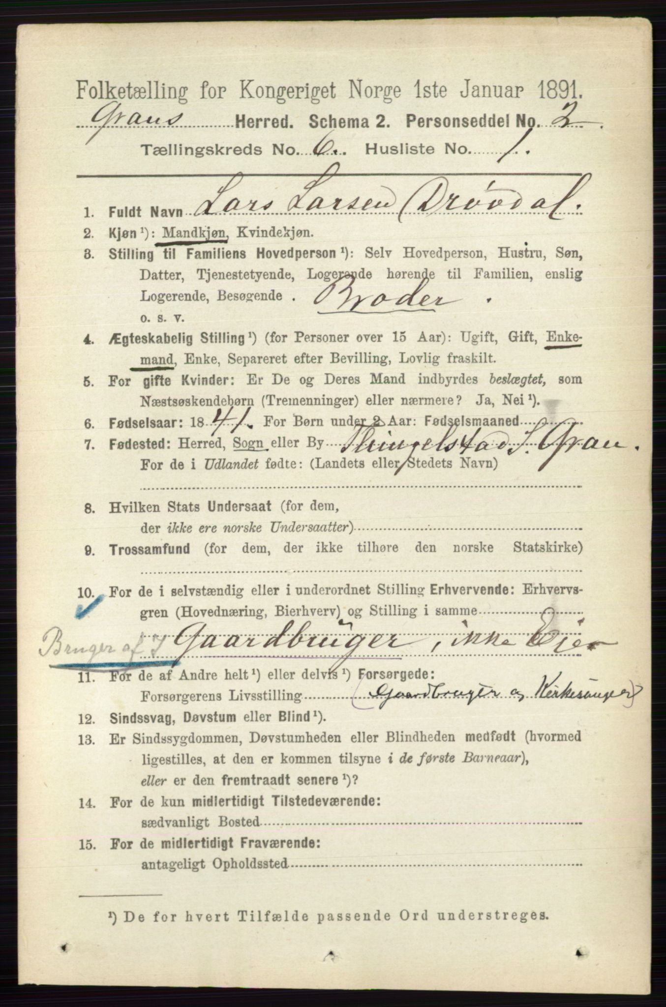 RA, 1891 census for 0534 Gran, 1891, p. 2231