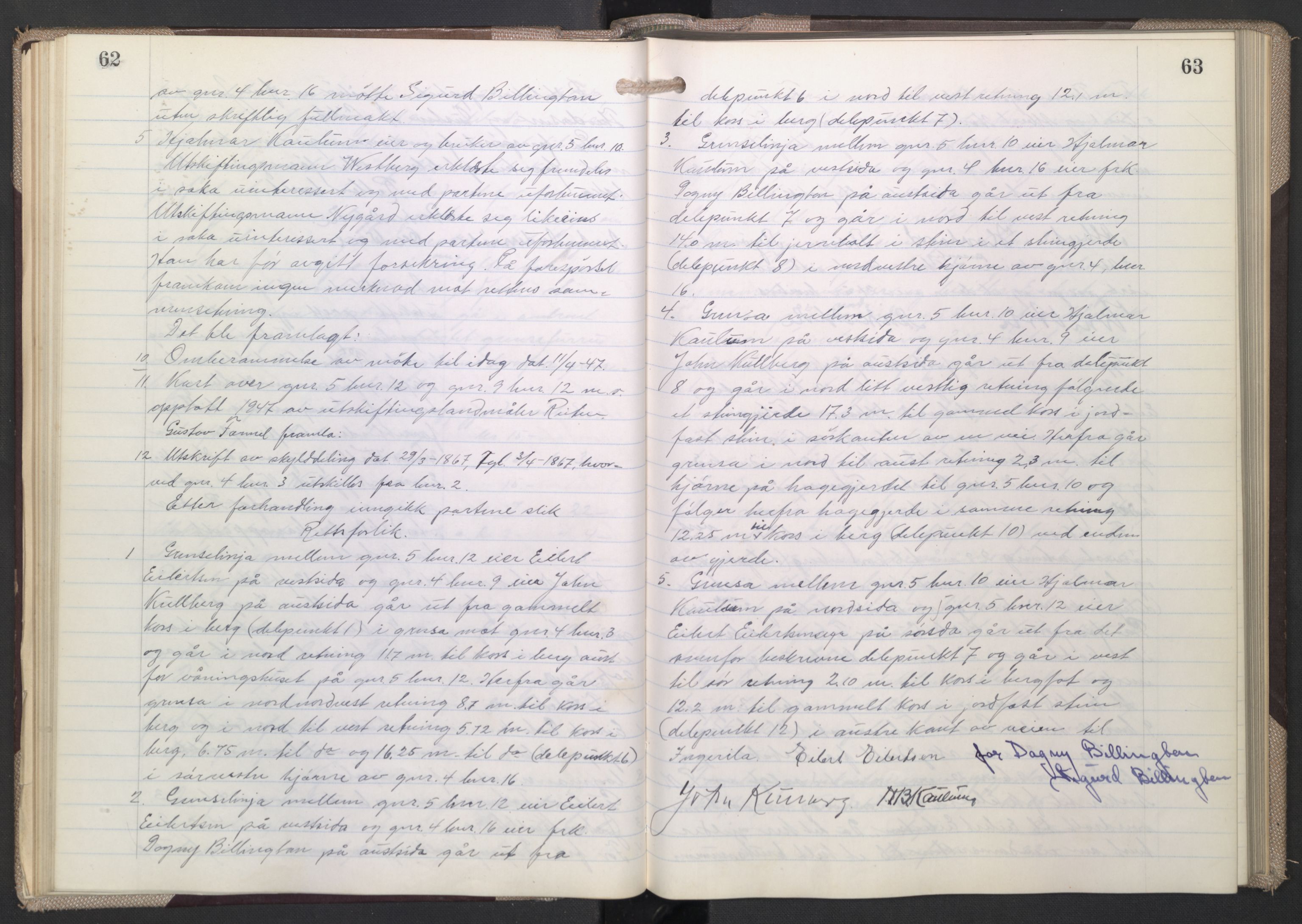 Østfold jordskifterett, AV/SAO-A-10240/F/Fc/L0008: Forhandlingsprotokoller, 1947-1950, p. 62-63