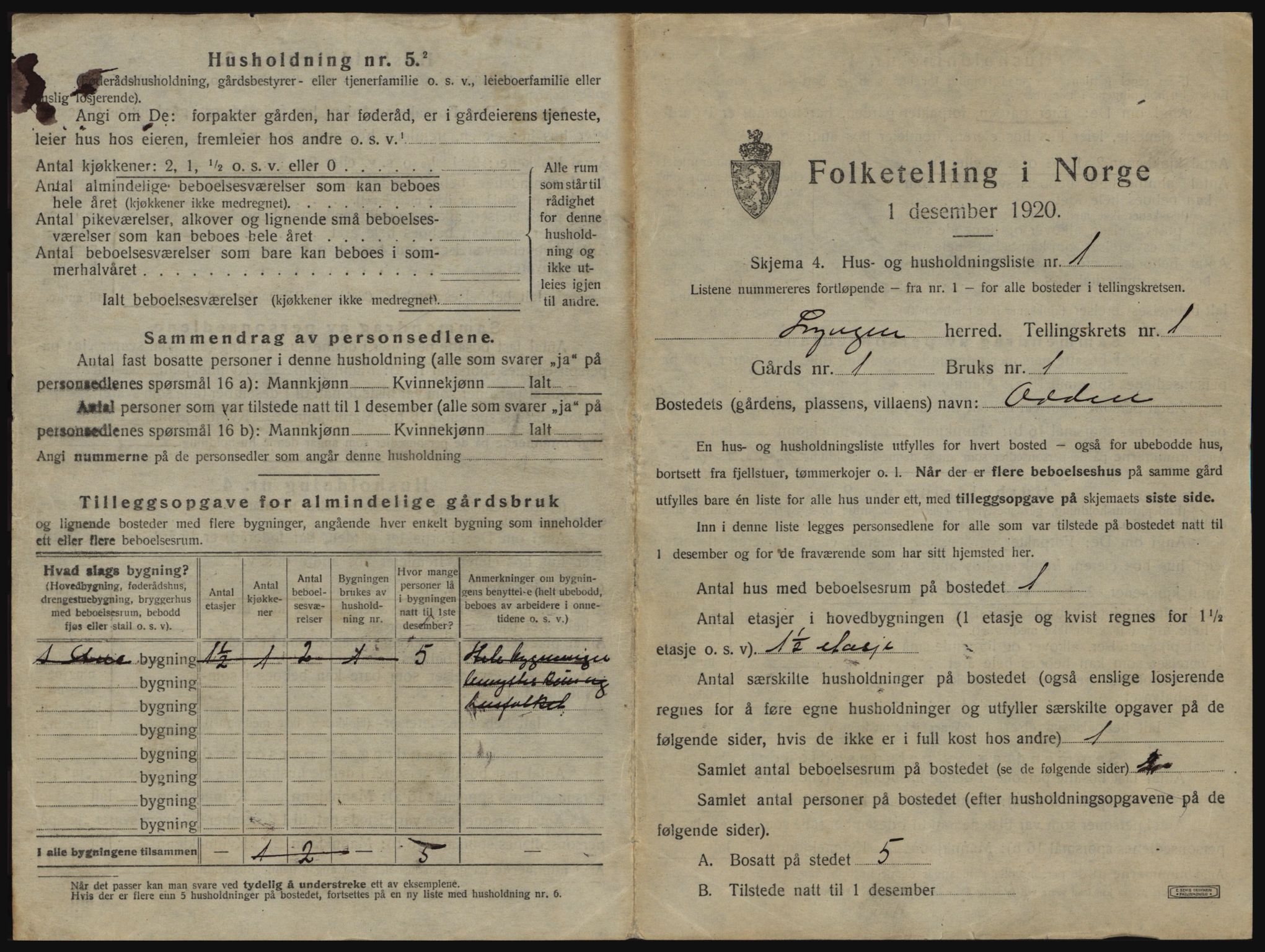 SATØ, 1920 census for Lyngen, 1920, p. 62