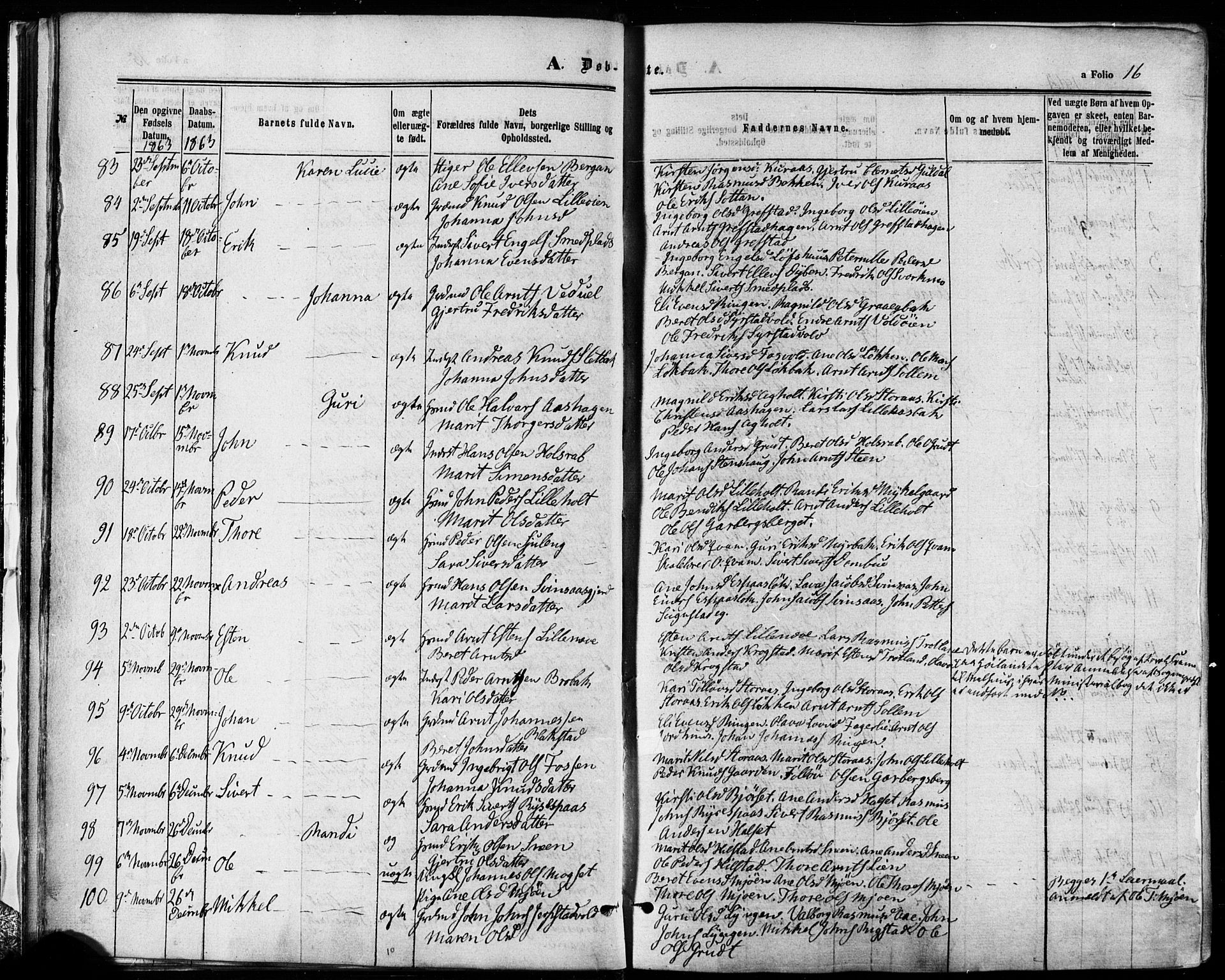 Ministerialprotokoller, klokkerbøker og fødselsregistre - Sør-Trøndelag, SAT/A-1456/672/L0856: Parish register (official) no. 672A08, 1861-1881, p. 16