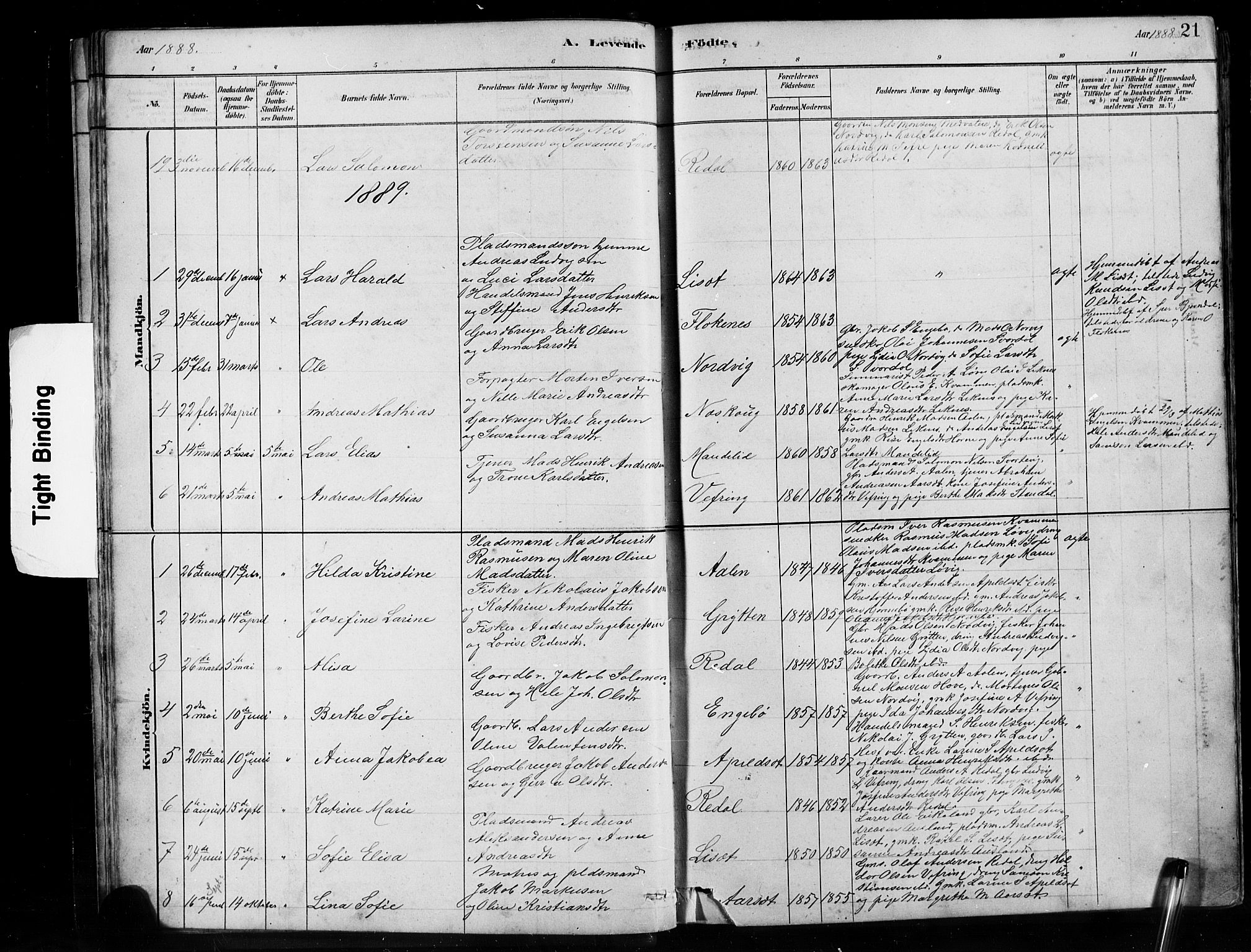 Førde sokneprestembete, SAB/A-79901/H/Hab/Habe/L0001: Parish register (copy) no. E 1, 1881-1920, p. 21
