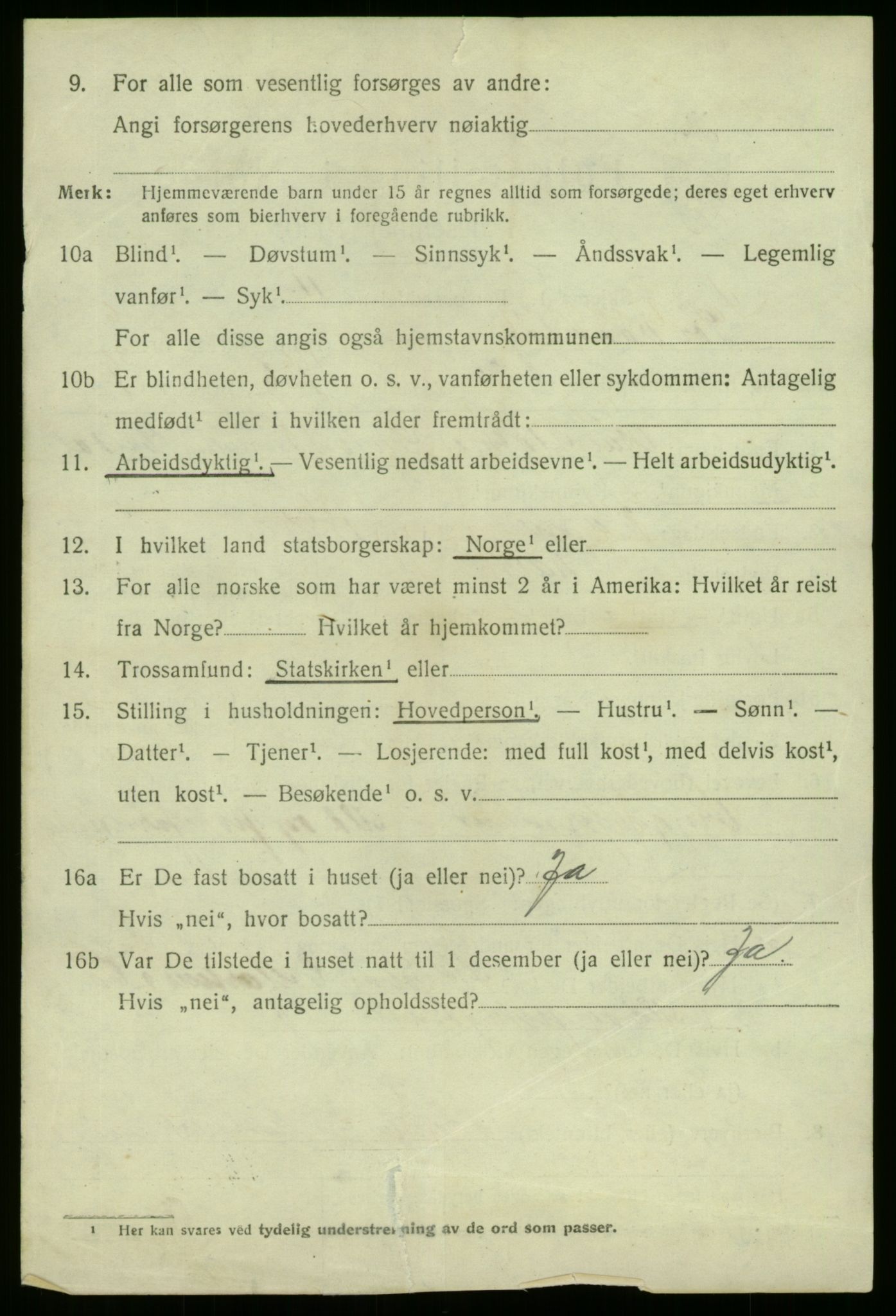 SAB, 1920 census for Sør-Vågsøy, 1920, p. 1043