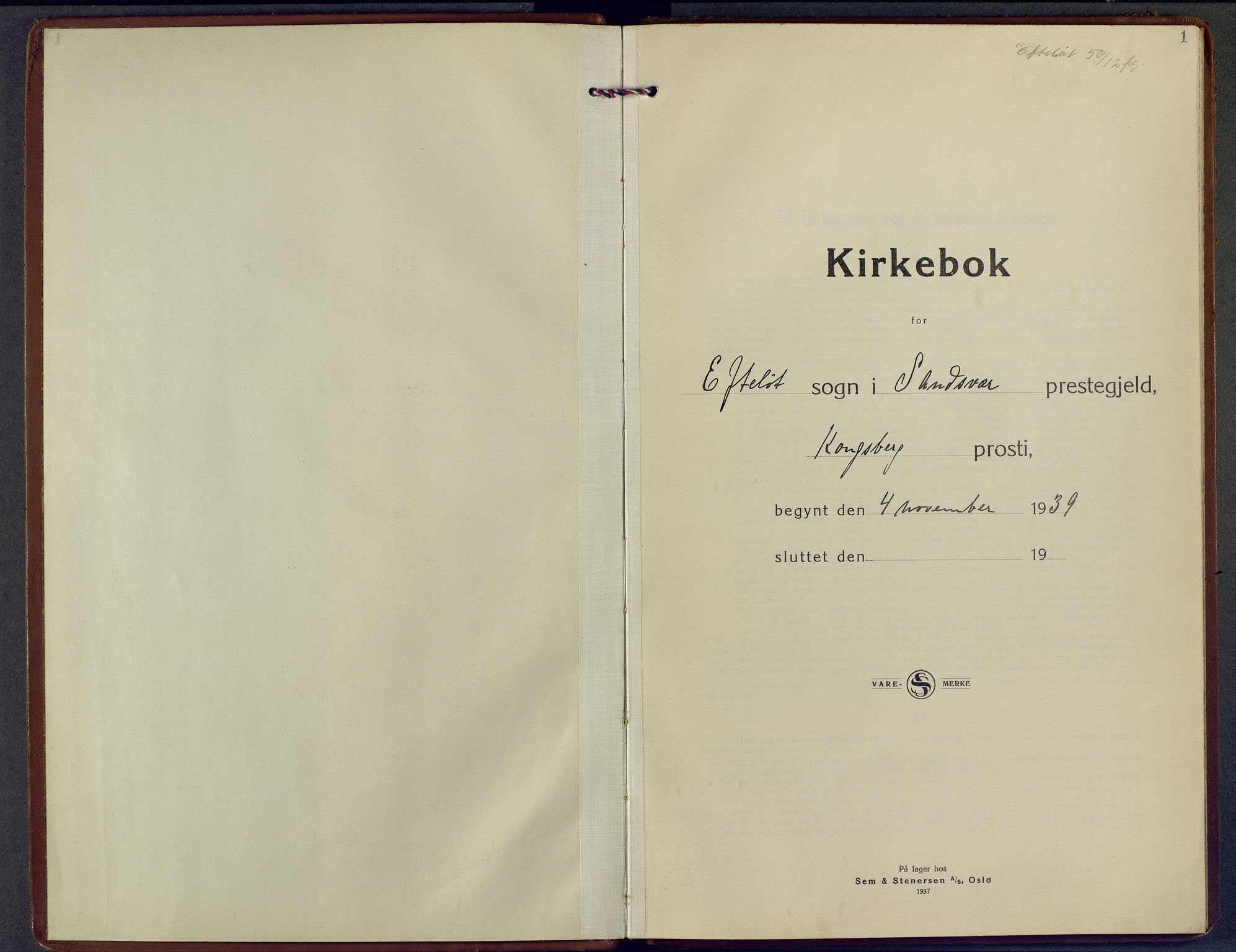 Sandsvær kirkebøker, SAKO/A-244/F/Fb/L0004: Parish register (official) no. II 4, 1939-1971, p. 1