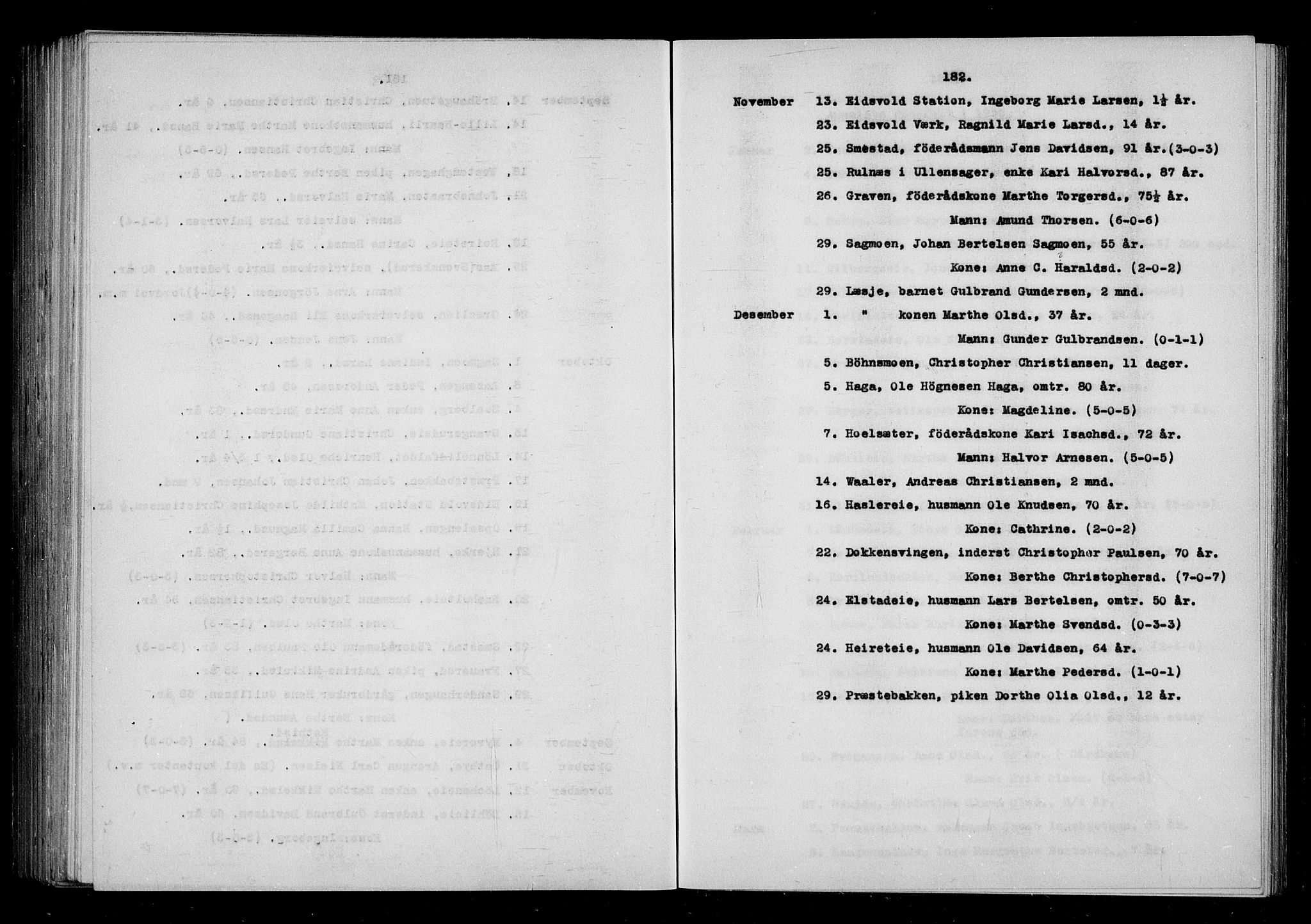 Eidsvoll tingrett, AV/SAO-A-10371/H/Ha/Haa/L0001: Dødsmeldingsprotokoll - Eidsvoll lensmannsdistrikt, 1815-1865, p. 182