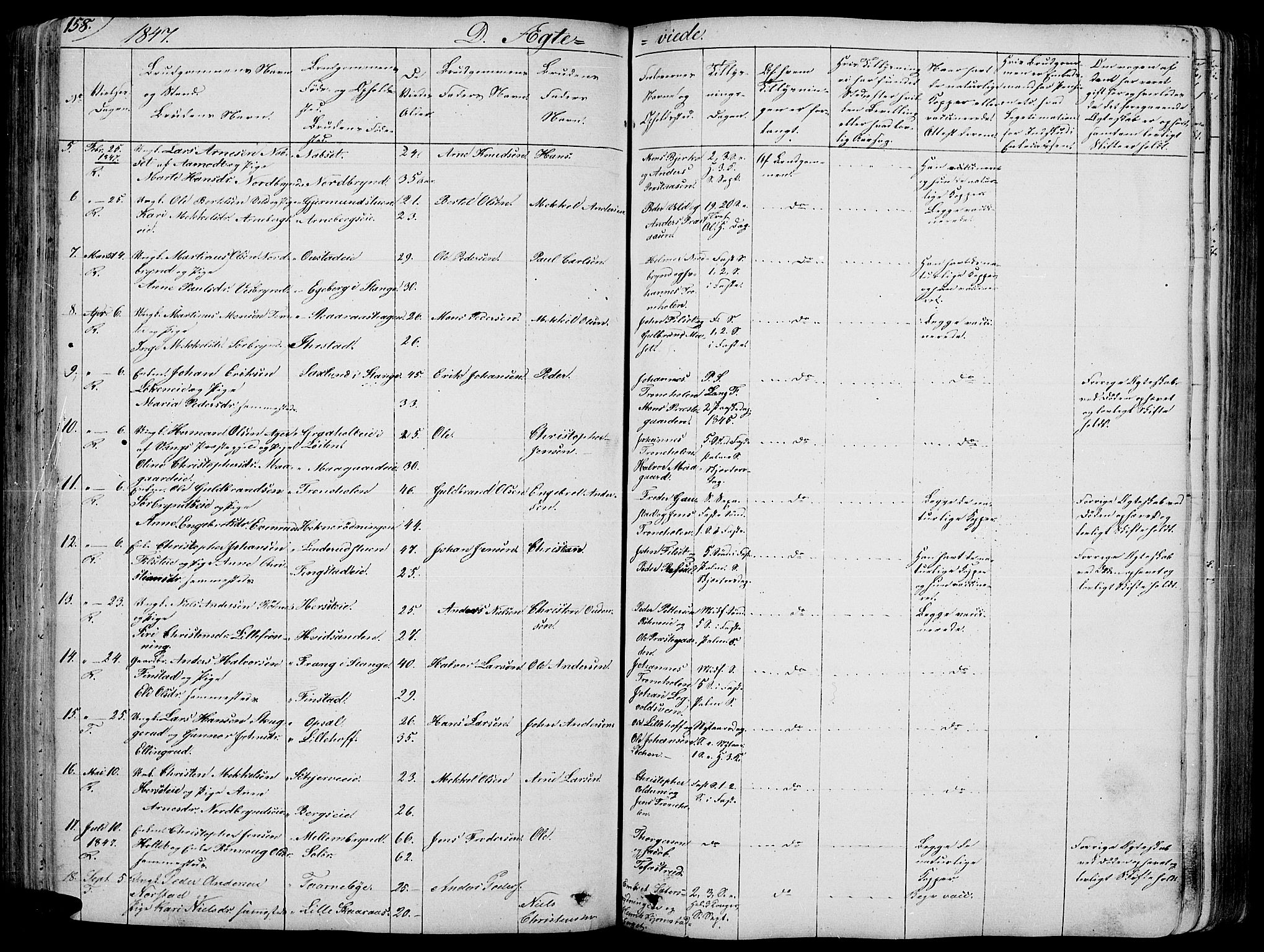 Romedal prestekontor, AV/SAH-PREST-004/L/L0009: Parish register (copy) no. 9, 1846-1866, p. 158