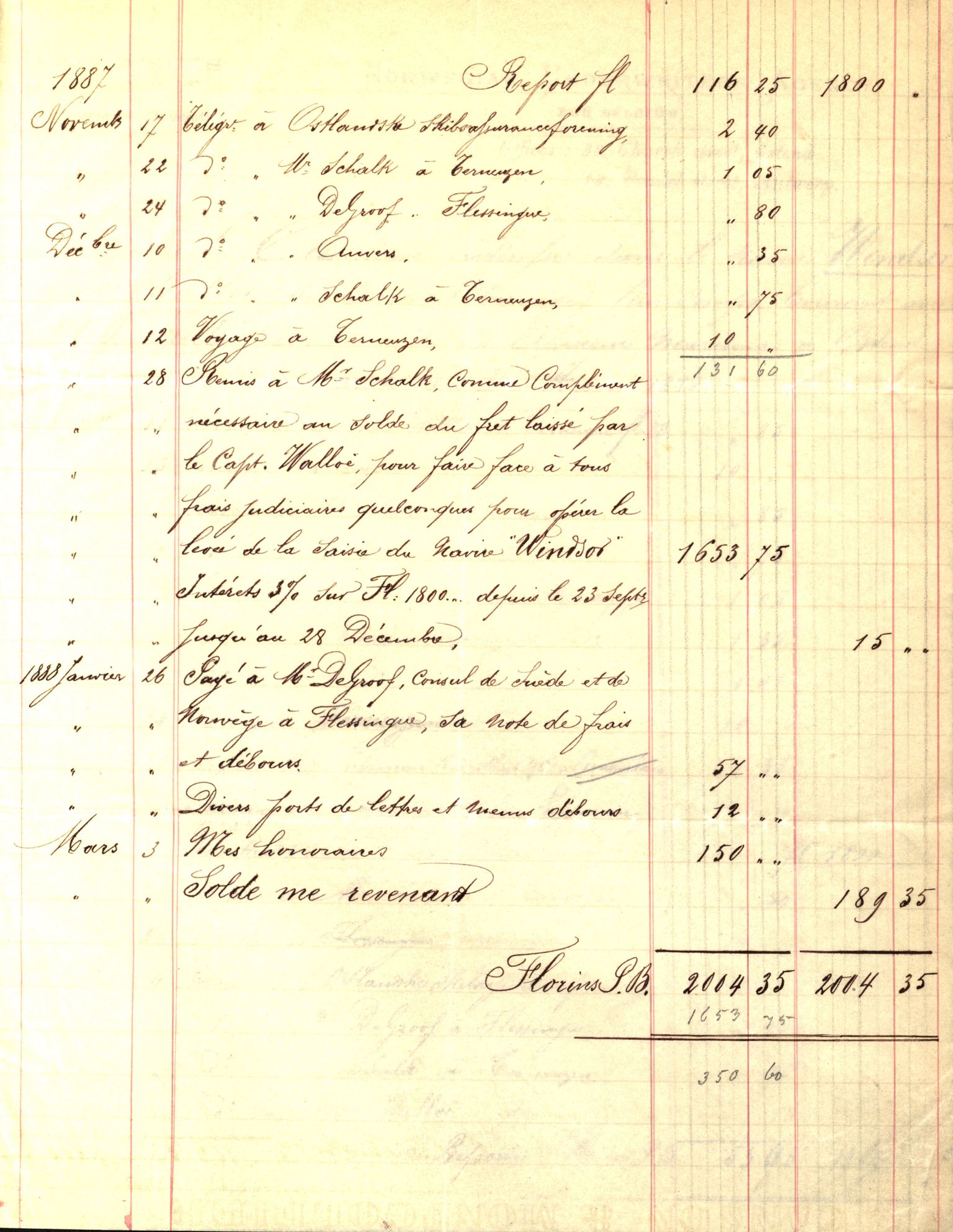 Pa 63 - Østlandske skibsassuranceforening, VEMU/A-1079/G/Ga/L0020/0004: Havaridokumenter / Windsor, Thirza, Treport, 1887, p. 87