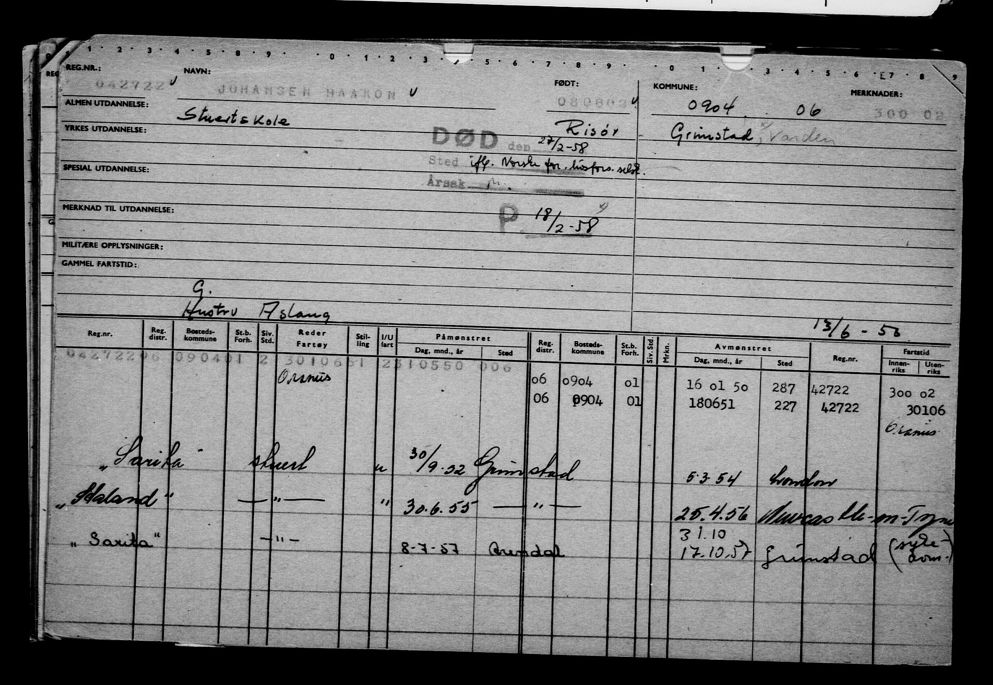 Direktoratet for sjømenn, RA/S-3545/G/Gb/L0045: Hovedkort, 1902, p. 349