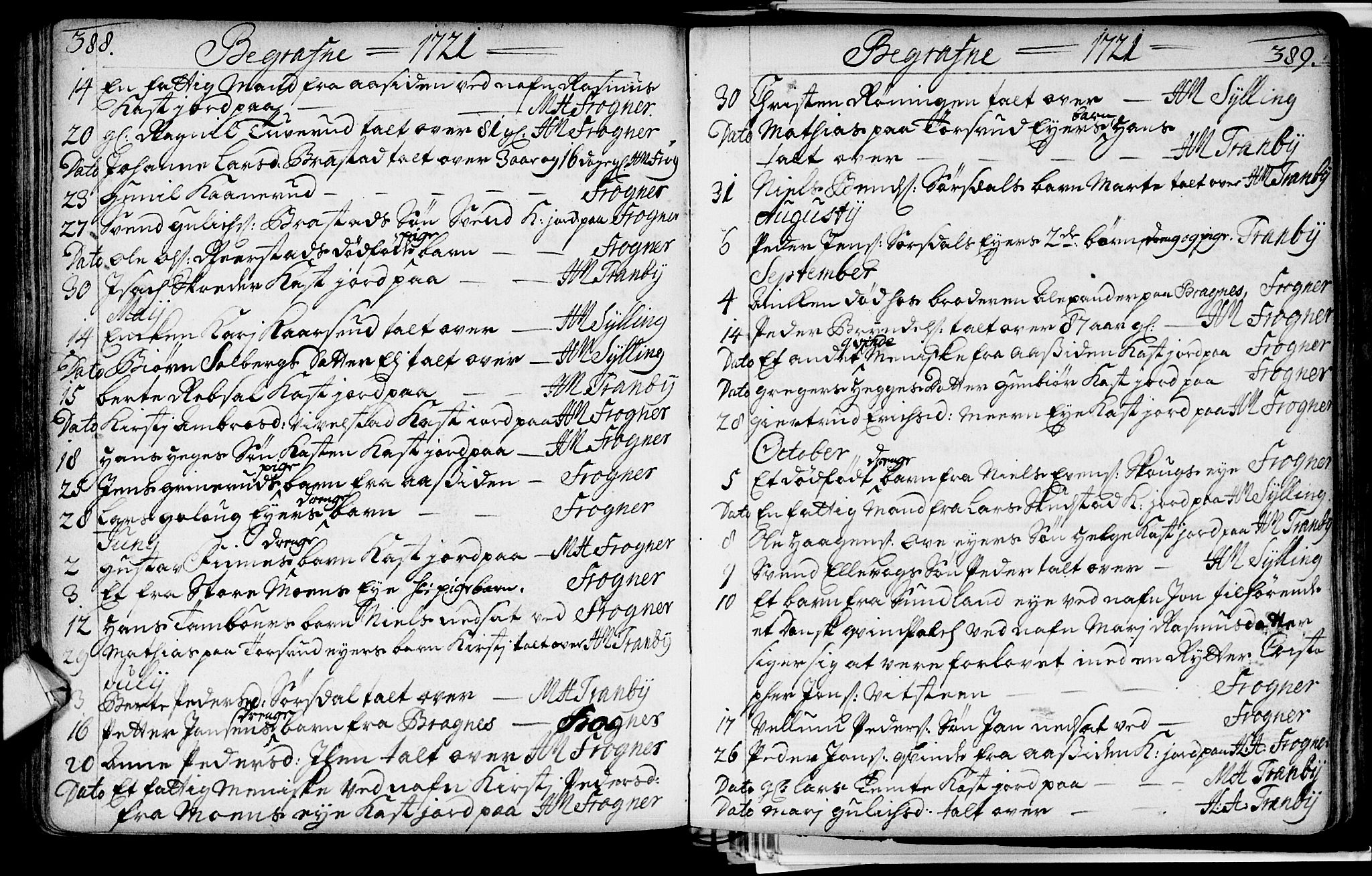 Lier kirkebøker, AV/SAKO-A-230/F/Fa/L0002: Parish register (official) no. I 2, 1701-1726, p. 388-389