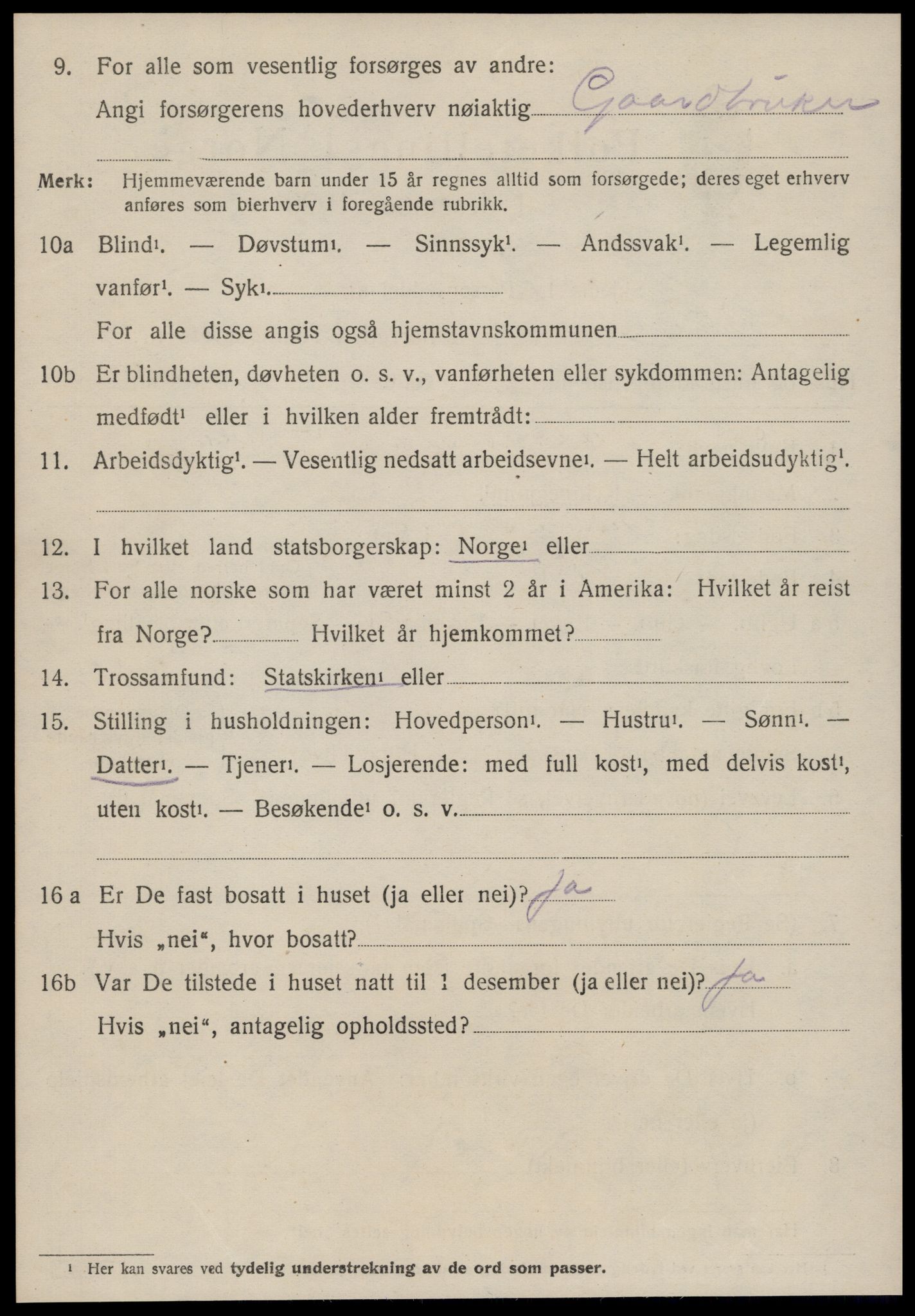 SAT, 1920 census for Volda, 1920, p. 12079