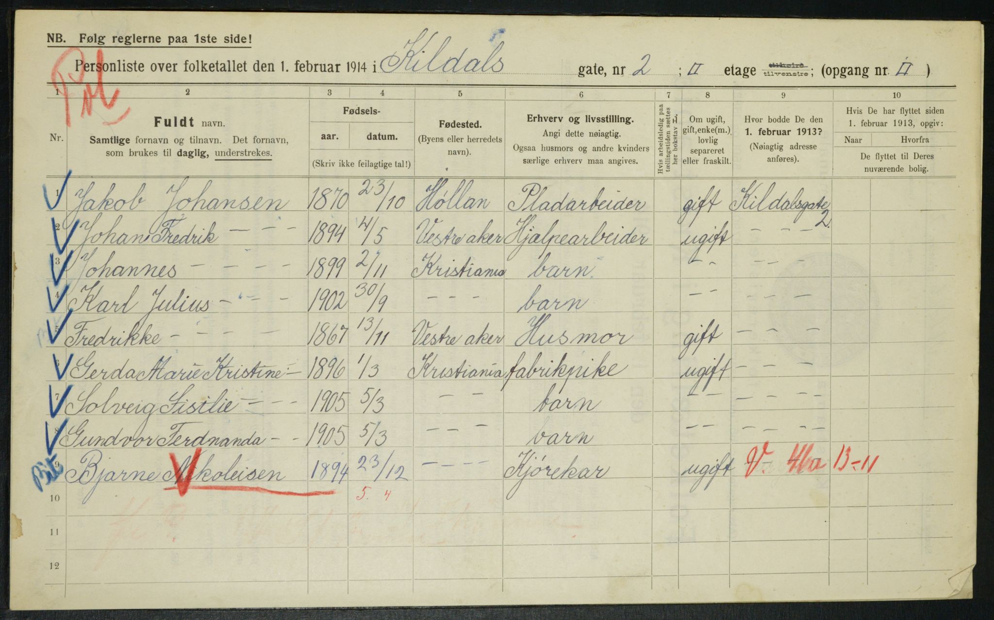 OBA, Municipal Census 1914 for Kristiania, 1914, p. 49486