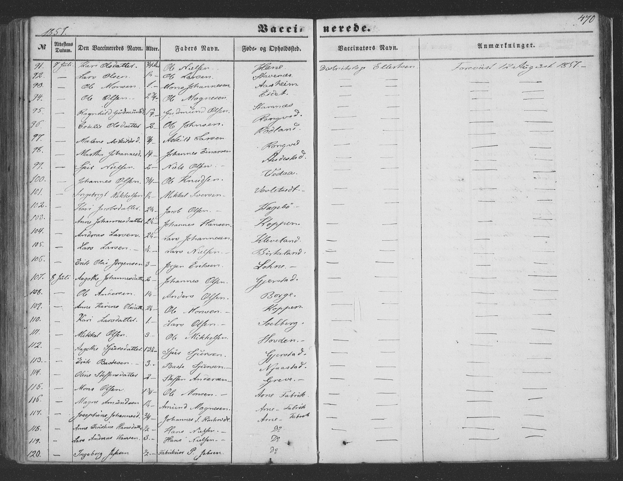 Haus sokneprestembete, AV/SAB-A-75601/H/Haa: Parish register (official) no. A 16 II, 1848-1857, p. 470