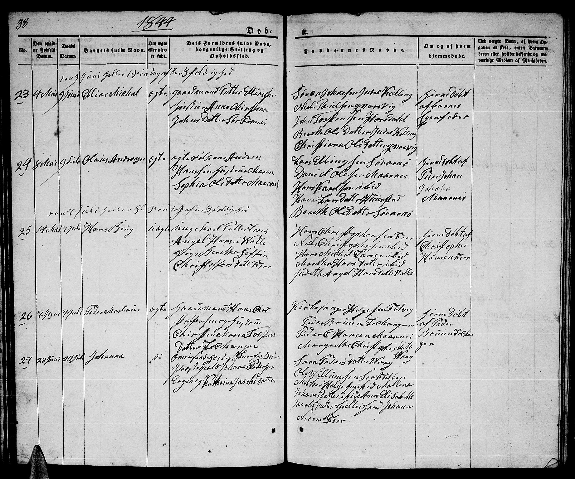 Ministerialprotokoller, klokkerbøker og fødselsregistre - Nordland, AV/SAT-A-1459/805/L0106: Parish register (copy) no. 805C02, 1841-1861, p. 38